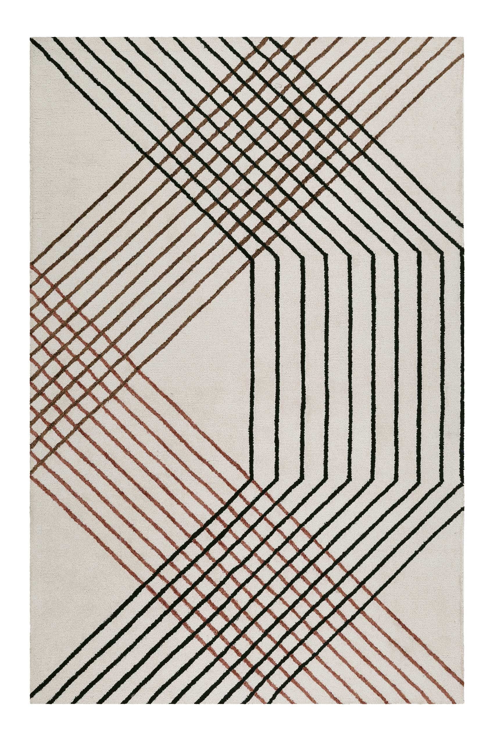 Esprit Teppich Bass ESP-39865, rechteckig, Höhe: 8 mm, modern, handgetuftet, Linien Muster, Wohn-, Schlafzimmer