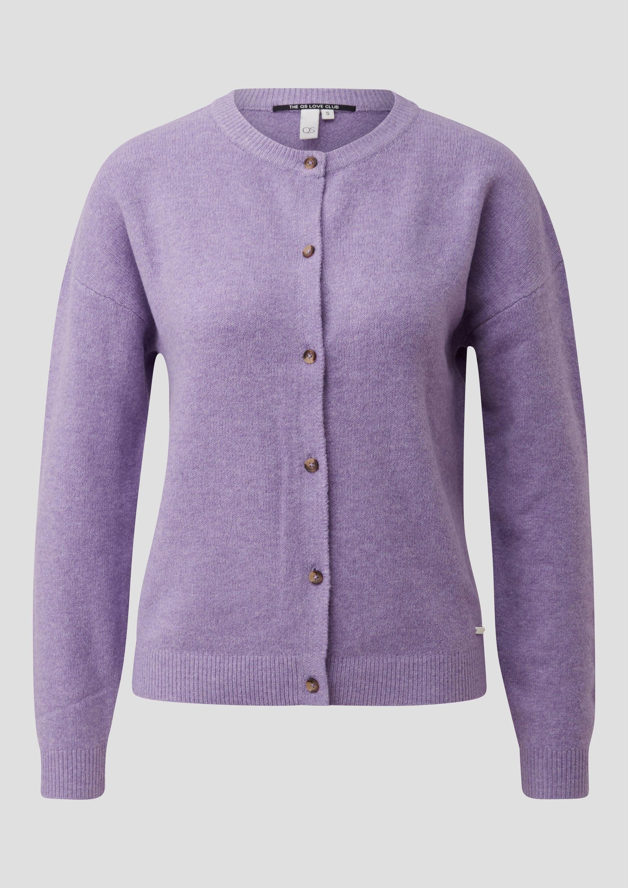 QS Cardigan Strickjacke Melierte Strickjacke