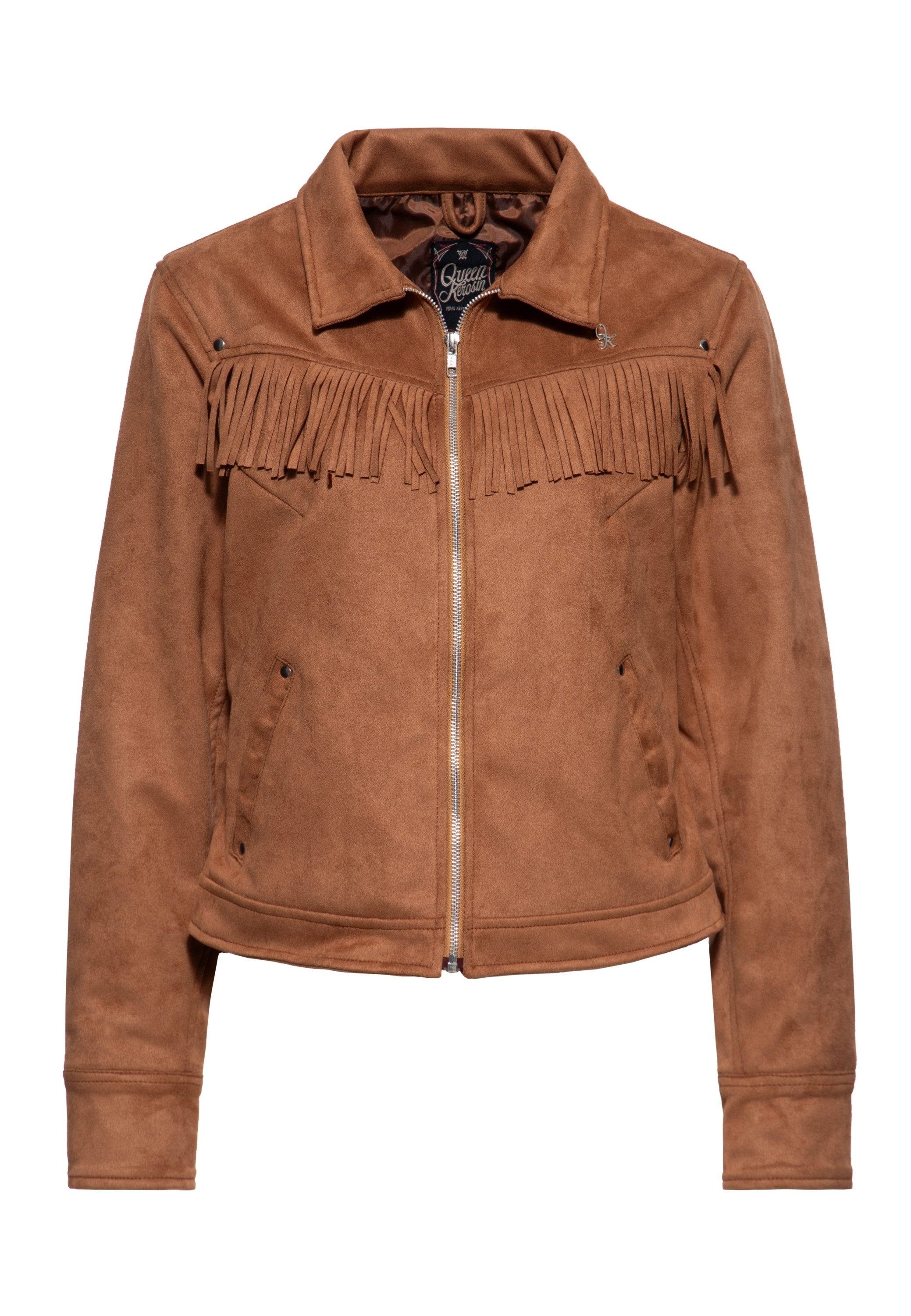 QueenKerosin Collegejacke (1-St) mit Fransen günstig online kaufen