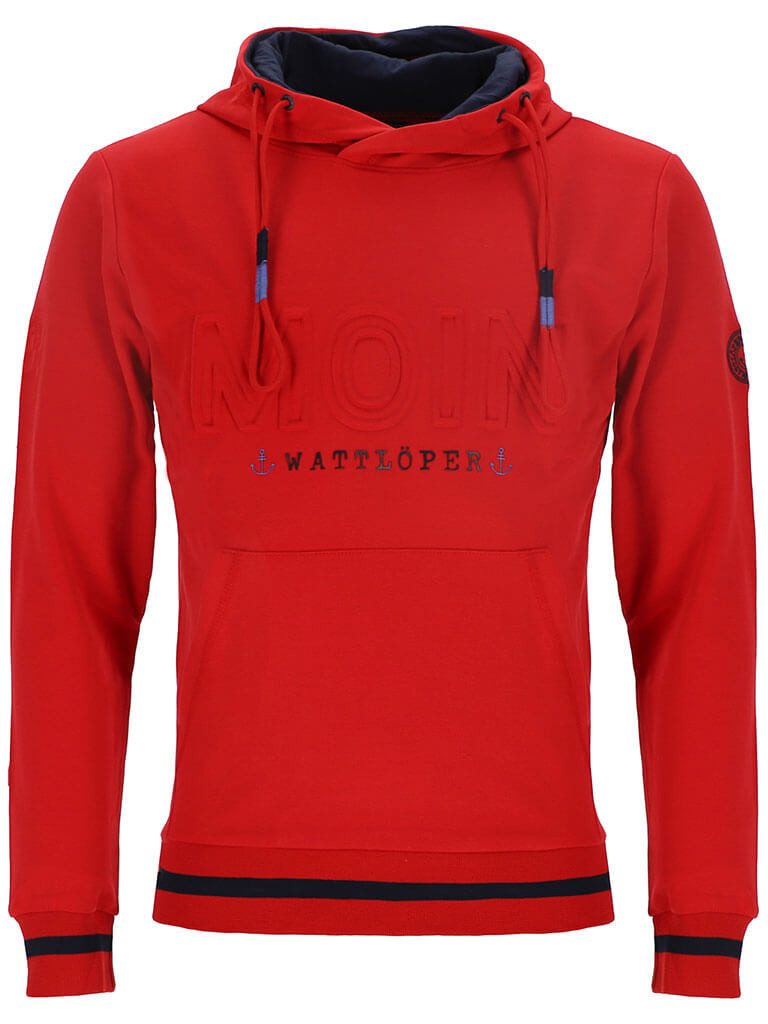 Wattlöper Kapuzenpullover 80806 Herren Sweathoody Moin-PopUp - Hoodie-Pullover mit Kängurutasche Kapuze innen abgesetzt, Bündchen mit Absetzung, leichter Tragekomfort