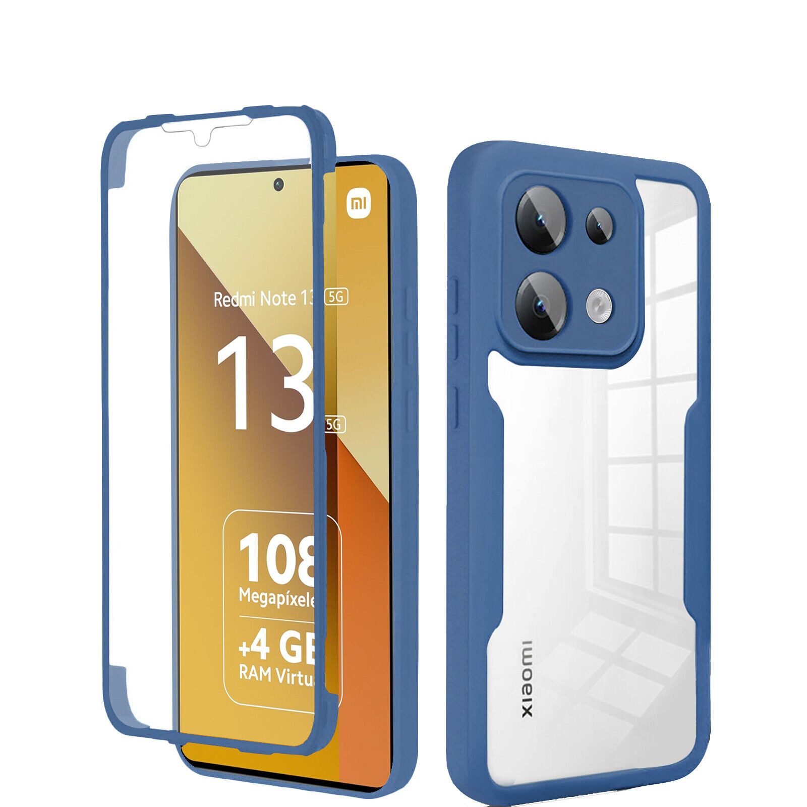 betterfon Handyhülle für Xiaomi Redmi Note 13 5G TPU Schutzcase, 2-teiliges 360 Grad Case mit Rundumschutz und Displayschutz