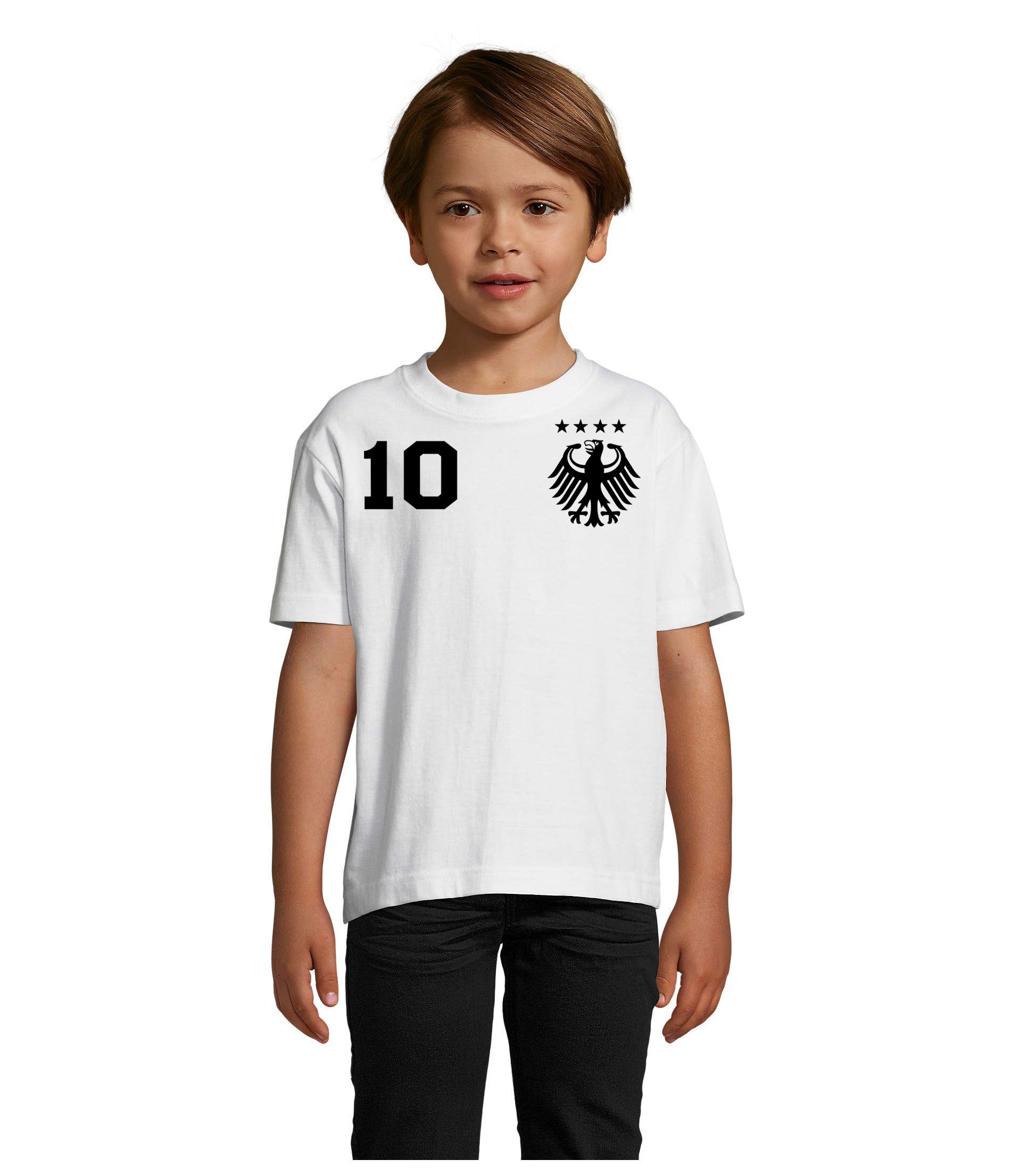 Germany Meister Schwarz/Weiss EM Blondie Kinder & Trikot Brownie Deutschland Sport T-Shirt Fußball