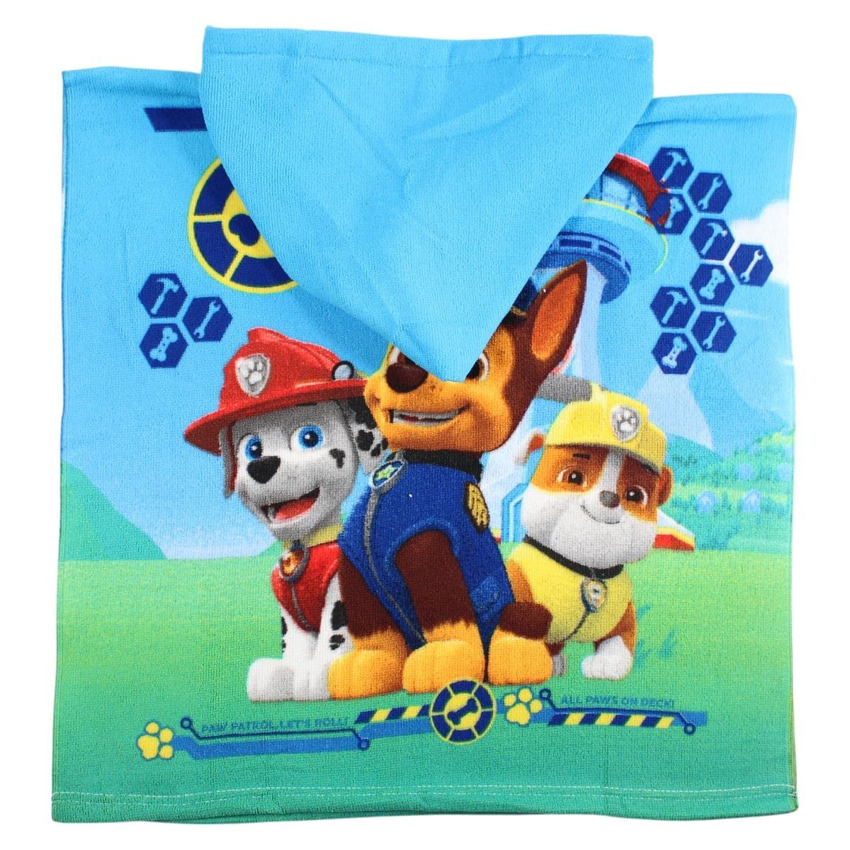 PAW PATROL Badeponcho Kinder Poncho Jungen + Mädchen Bademantel Schwimmponcho, Kapuze