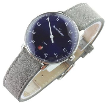 Meistersinger Schweizer Uhr Automatik Damen Uhr NE908N NEO SONNENSCHLIFF BLAU 36mm, Einzeiger Uhr