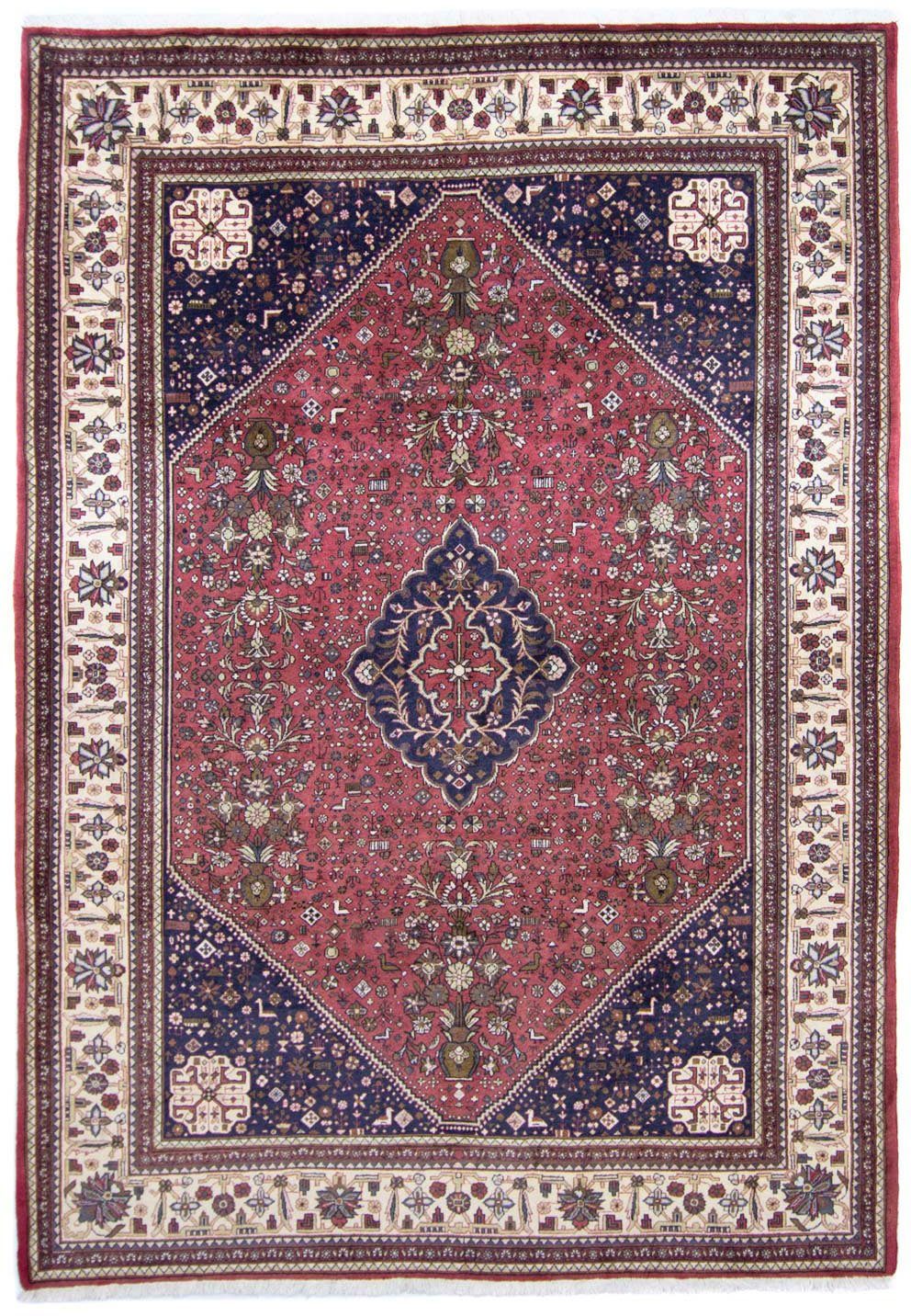 10 cm, Medaillon Unikat 302 mit rechteckig, Höhe: x 209 Zertifikat Abadeh mm, Rosso chiaro morgenland, Wollteppich