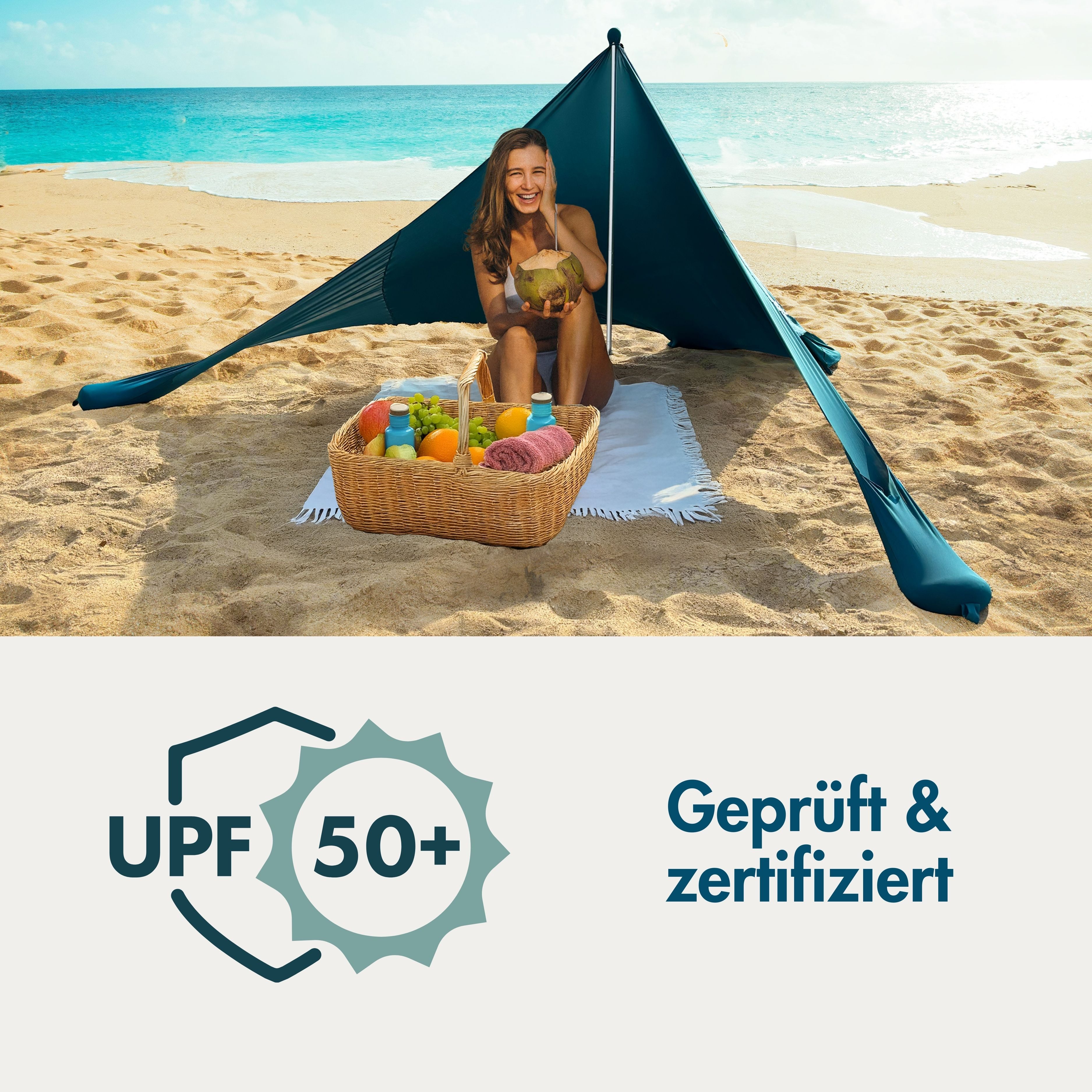 Momevo Strandmuschel Strandzelt mit UV Schutz günstig online kaufen