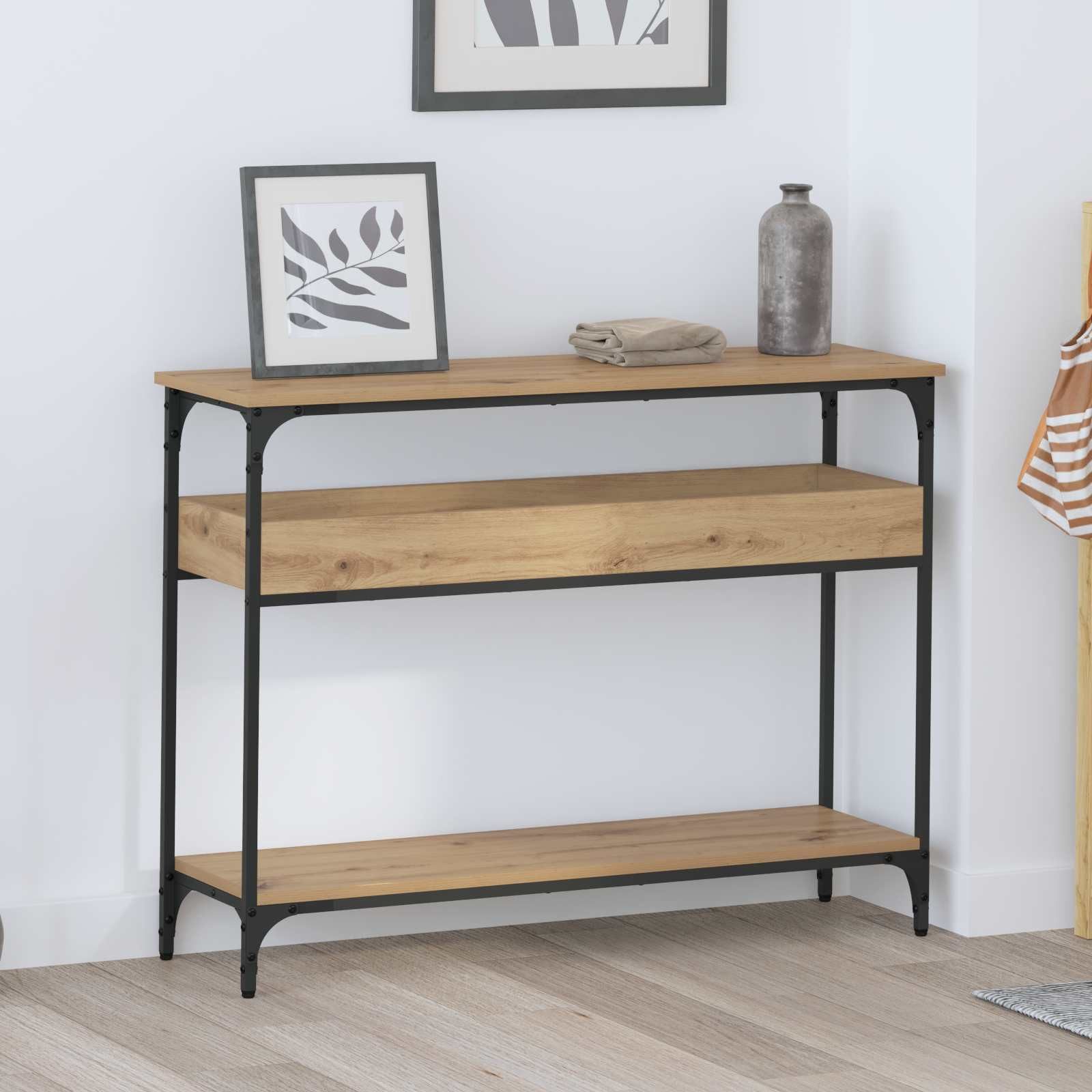 vidaXL Beistelltisch Konsolentisch Artisan-Eiche 100 x 29 x 75 cm Holzwerkstoff (1-St)