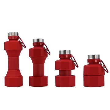 Silberstern Reise-Wasserkocher Tragbare Outdoor-Lauf-Fitness-Hantel-Sportwasserflasche, Lebensmittelechtes Silikon, faltbar, 650 ml