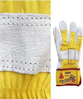 Hase Safety Gloves Lederhandschuhe Arbeitshandschuh Sande hochwertigen Rindspaltleder Montagehandschuh (Packung, VPE= 12 Paar, Gr 8-12) Gute Griffeigenschaften