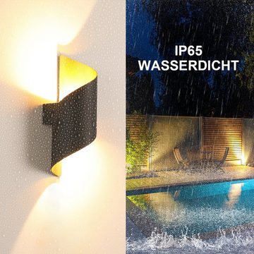 OULENBIYAR Wandleuchte 10W LED Wandleuchte, Moderne Wandlampe Innen/Außen LED Wandbeleuchtung, LED fest integriert, Warmweiß, Außenwandleuchte IP65, für Garten, Wohnzimmer, Badezimmer, Schlafzimmer