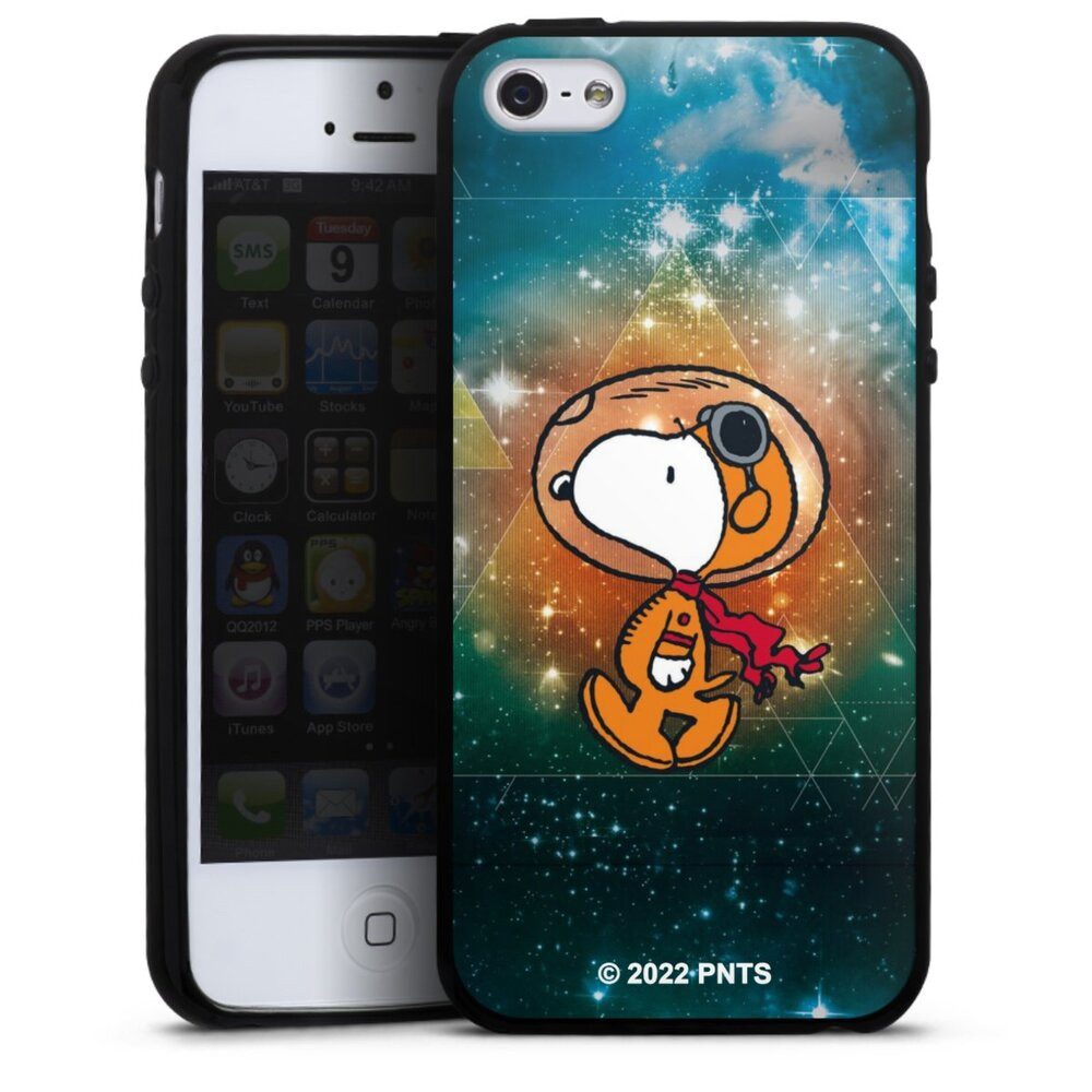DeinDesign Handyhülle Snoopy Astronaut Offizielles Lizenzprodukt, Apple iPhone 5 Silikon Hülle Bumper Case Handy Schutzhülle
