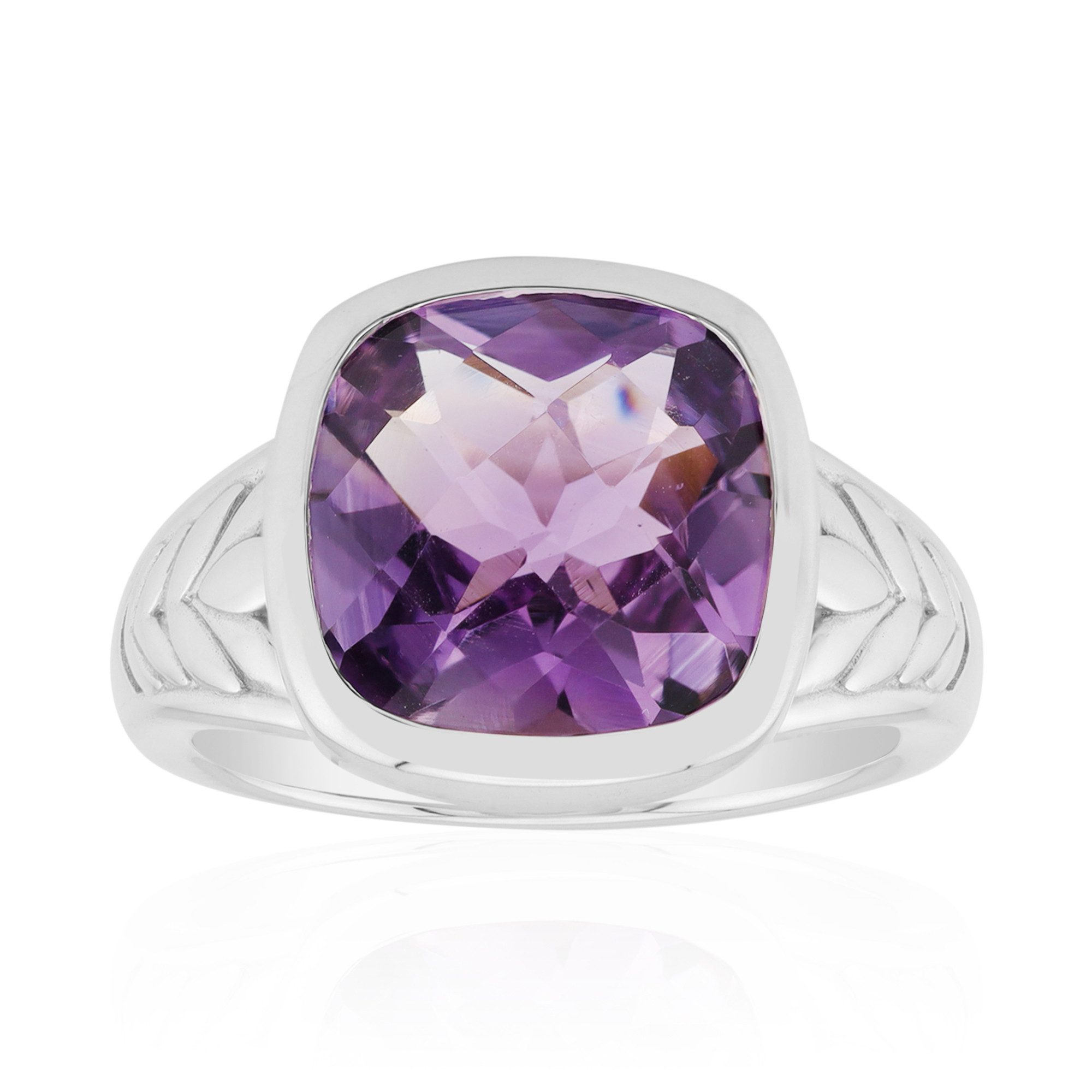 Cavill Solitärring Cavill Amethyst Ring 3,04 ct, 925 Silber, Kissen-Schliff Violett (1-tlg)
