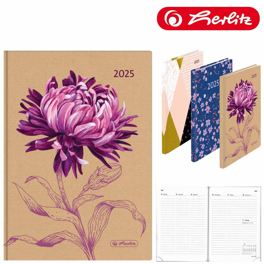 Herlitz Buchkalender A6 Artline 2025 Chrysantheme