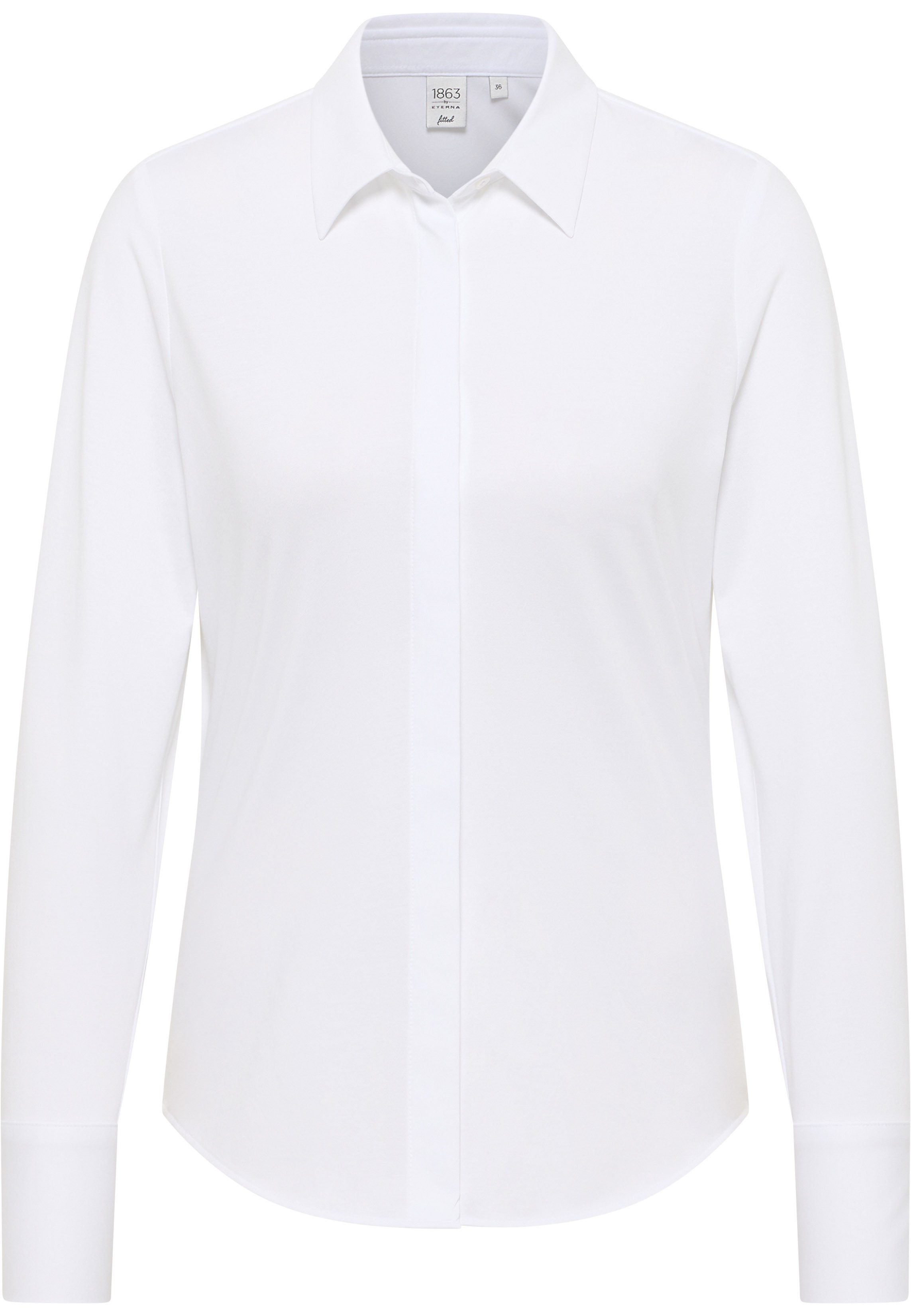 Eterna Blusentop ETERNA FITTED Langarm Bluse weiss stretch 5780-00-DY70 - Japenese