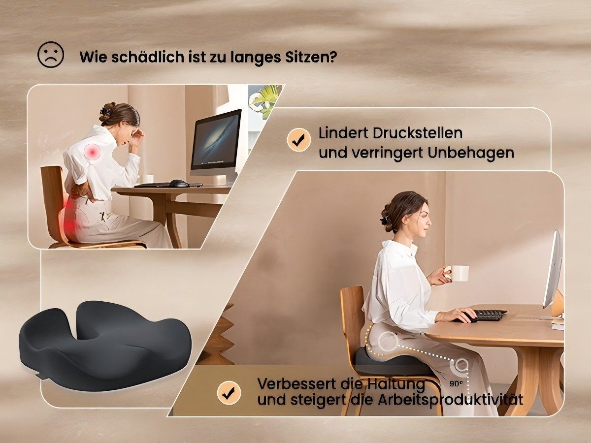 ProtoArc Sitzkissen Sitzkissen Bürostuhl Orthopädisch Ergonomisches Steißbeinkissen, U-Design für gleichmäßigen Druck