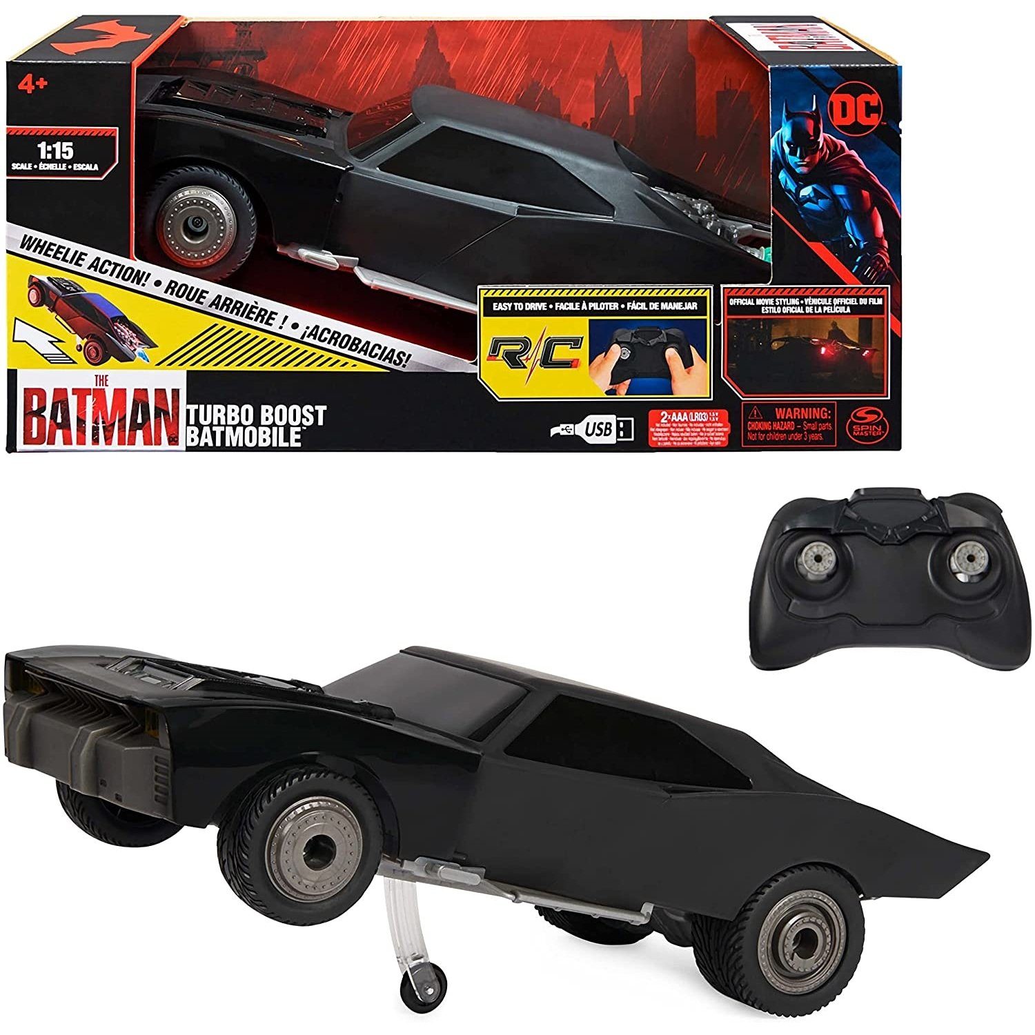 Spin Master Actionfigur 6061300 BAT Batman Movie Turbo Boost Batmobil