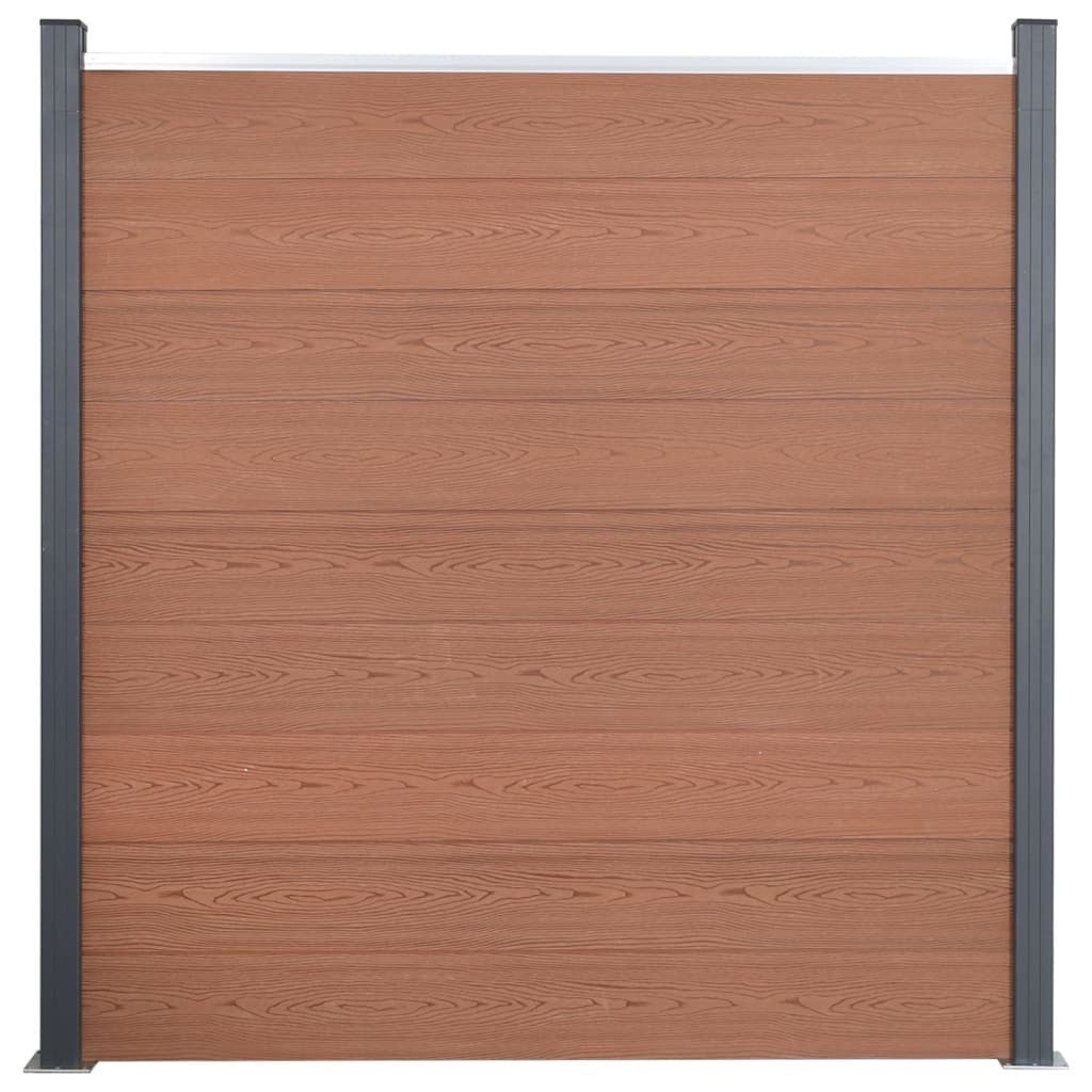 furnicato Zaun Gartenzaun-Set WPC Braun 180x186 cm Sichtschutz Zaunelemente, (1-St)