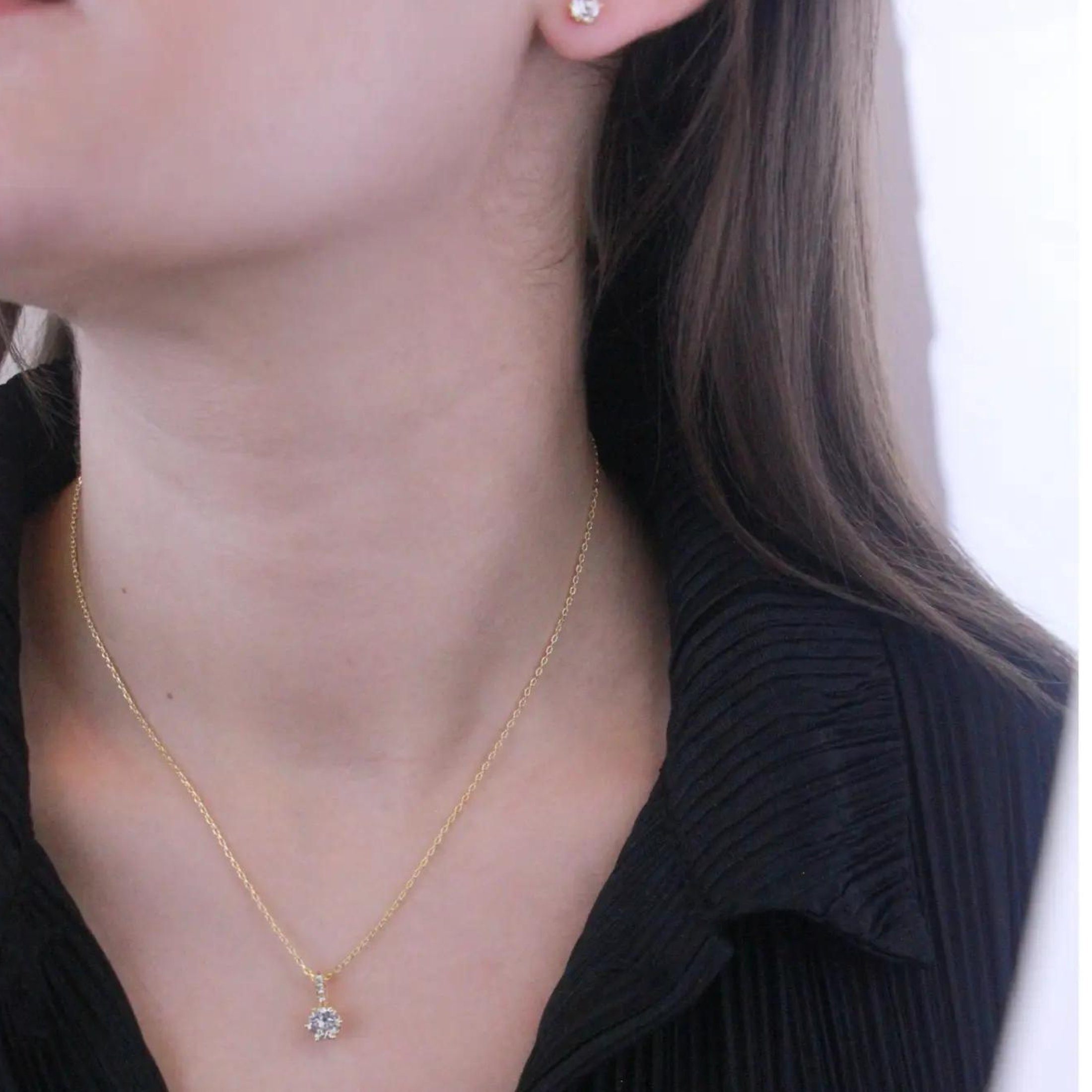 Ella Eisvogel Schmuckset Kristin Halskette & Ohrringe 18K Gold & Kristall ( günstig online kaufen