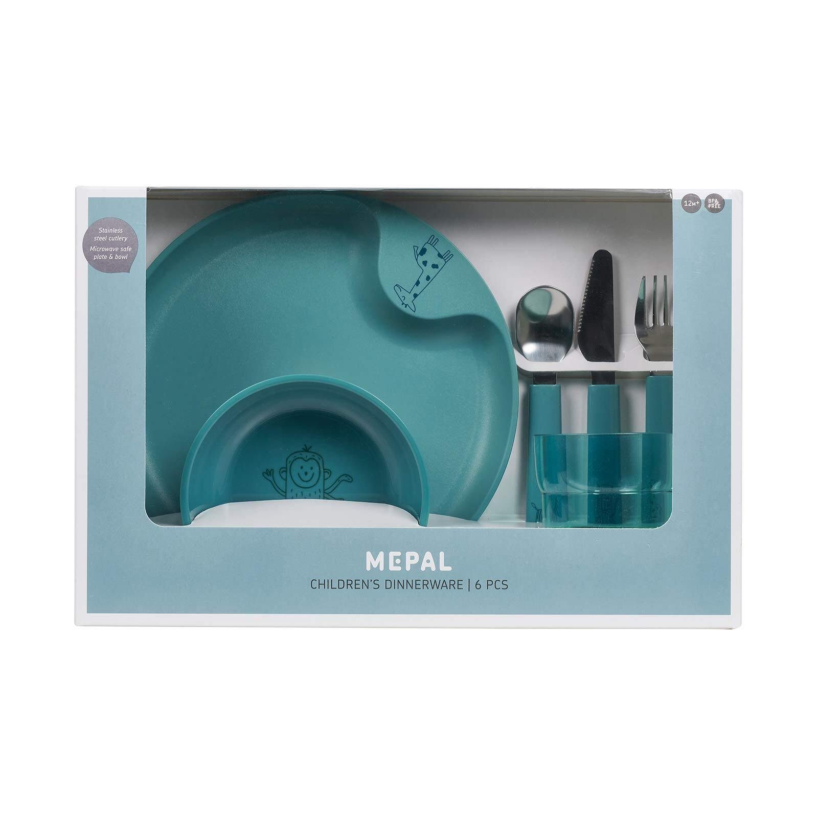 Mepal Kindergeschirr-Set Set Turquoise Kindergeschirr (6-tlg), 6er Mio Deep Material-Mix