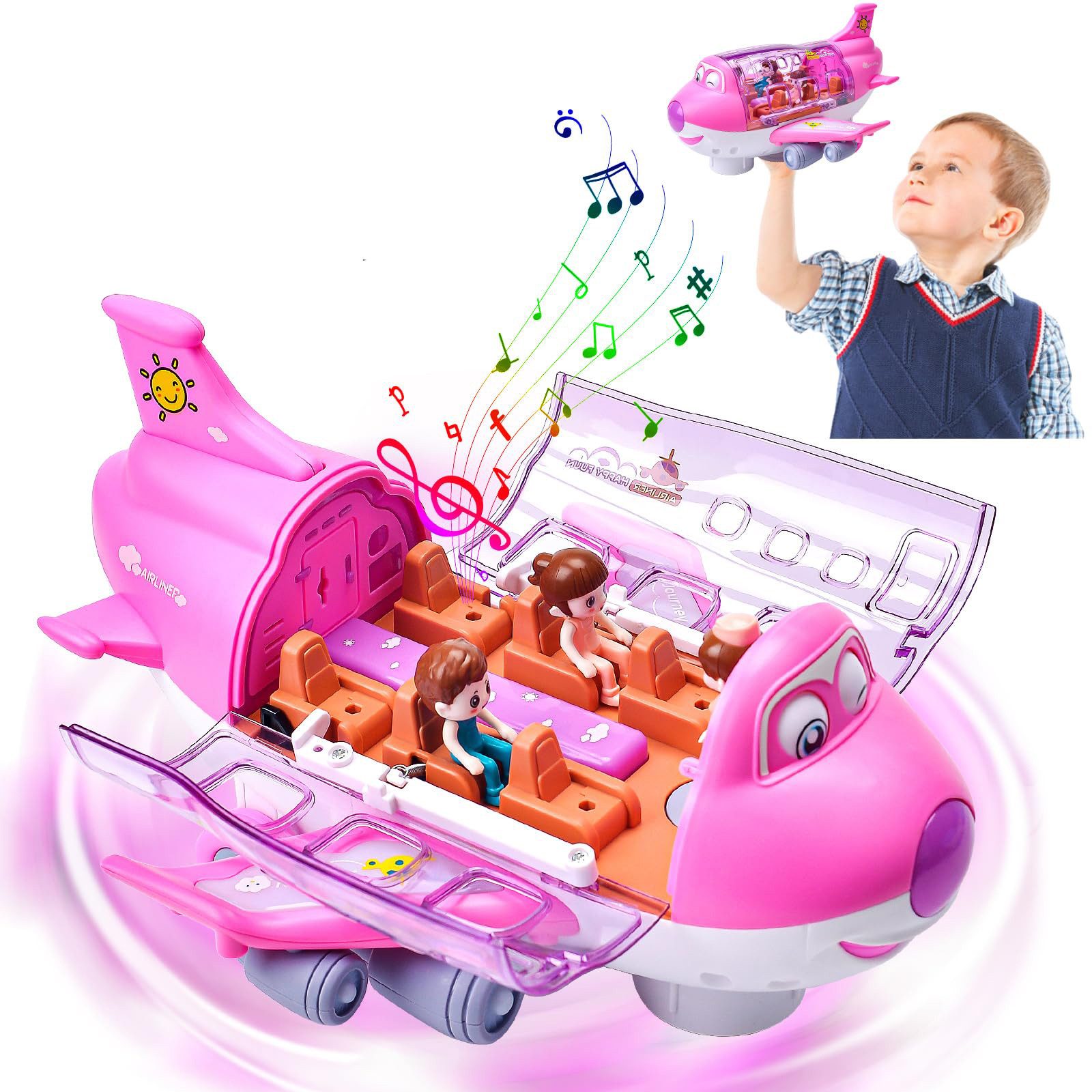 Spielzeug-Flugzeug Elektronisches Flugzeug Spielzeug mit blinkenden Lichtern Musik
