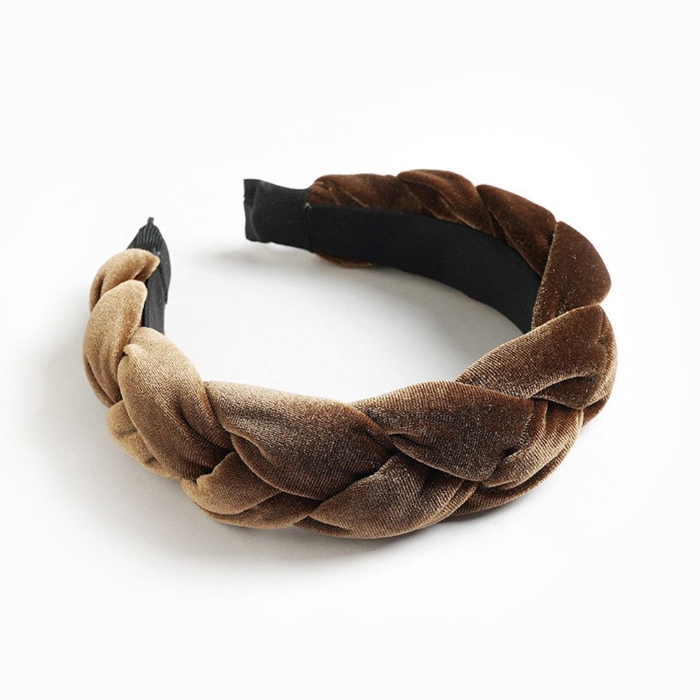 Eovaizge Haarband Damen Geflochtene Stirnbänder Samt Haarreifen Vintage Breit Haarband, Elastische Criss Cross Haarbänder Zubehör für Damen und Mädchen