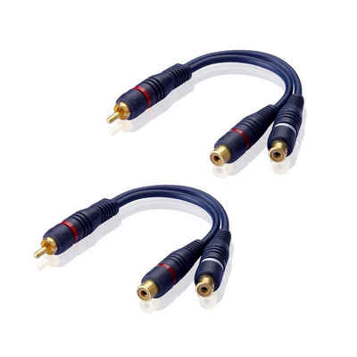 euroharry RCA Stecker auf Dual RCA Buchse Cinch 15cm Audio-Kabel Audio- & Video-Adapter