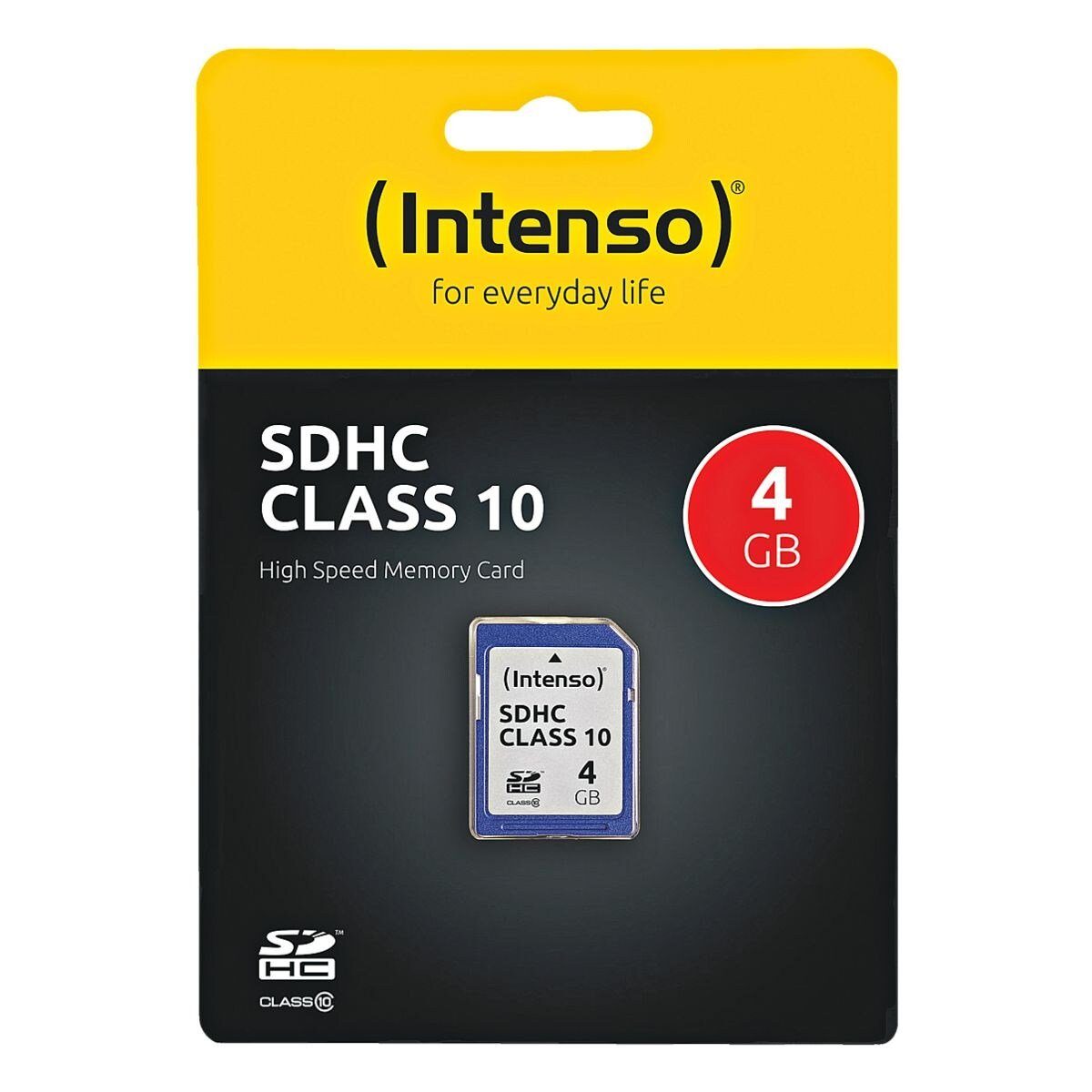 Intenso Intenso Class10 Speicherkarte (4 GB, Schreib-/Lesegeschwindigkeit: 12 / 20 MB/Sek)