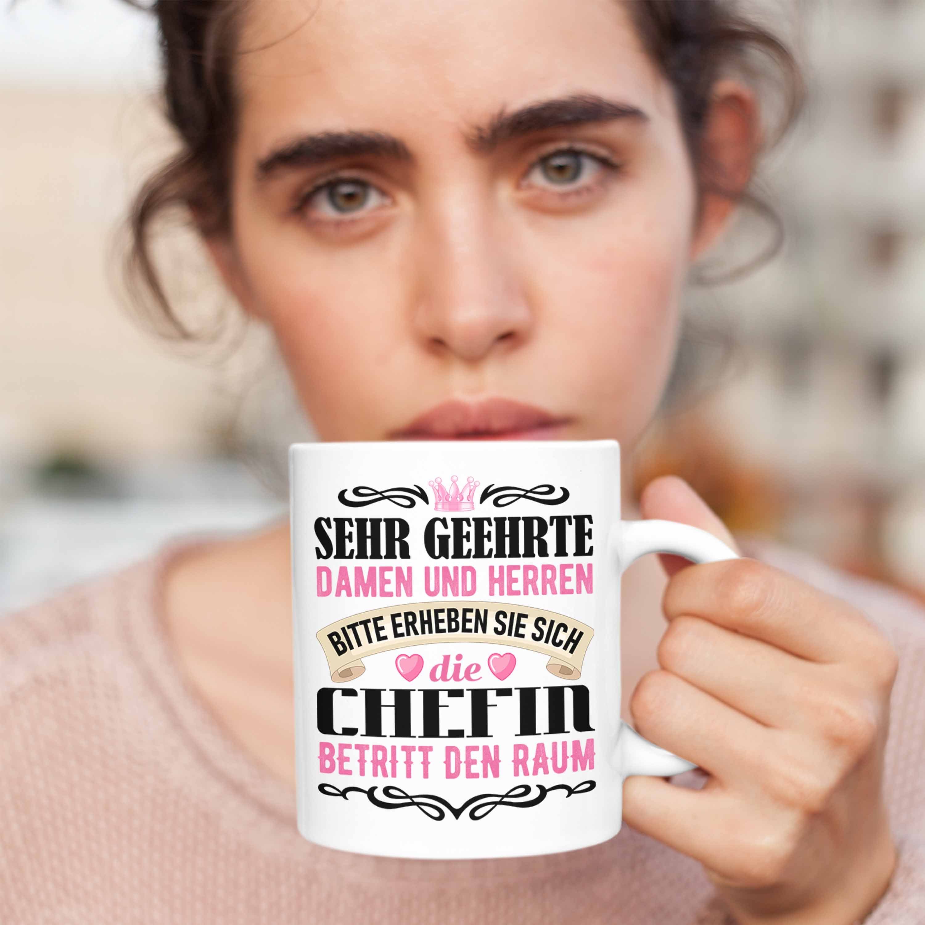 Tasse Tasse Chefin Spruch Geschenk Beste - Weiss Trendation Chefin Trendation Geschenkidee Team Lustiger Von