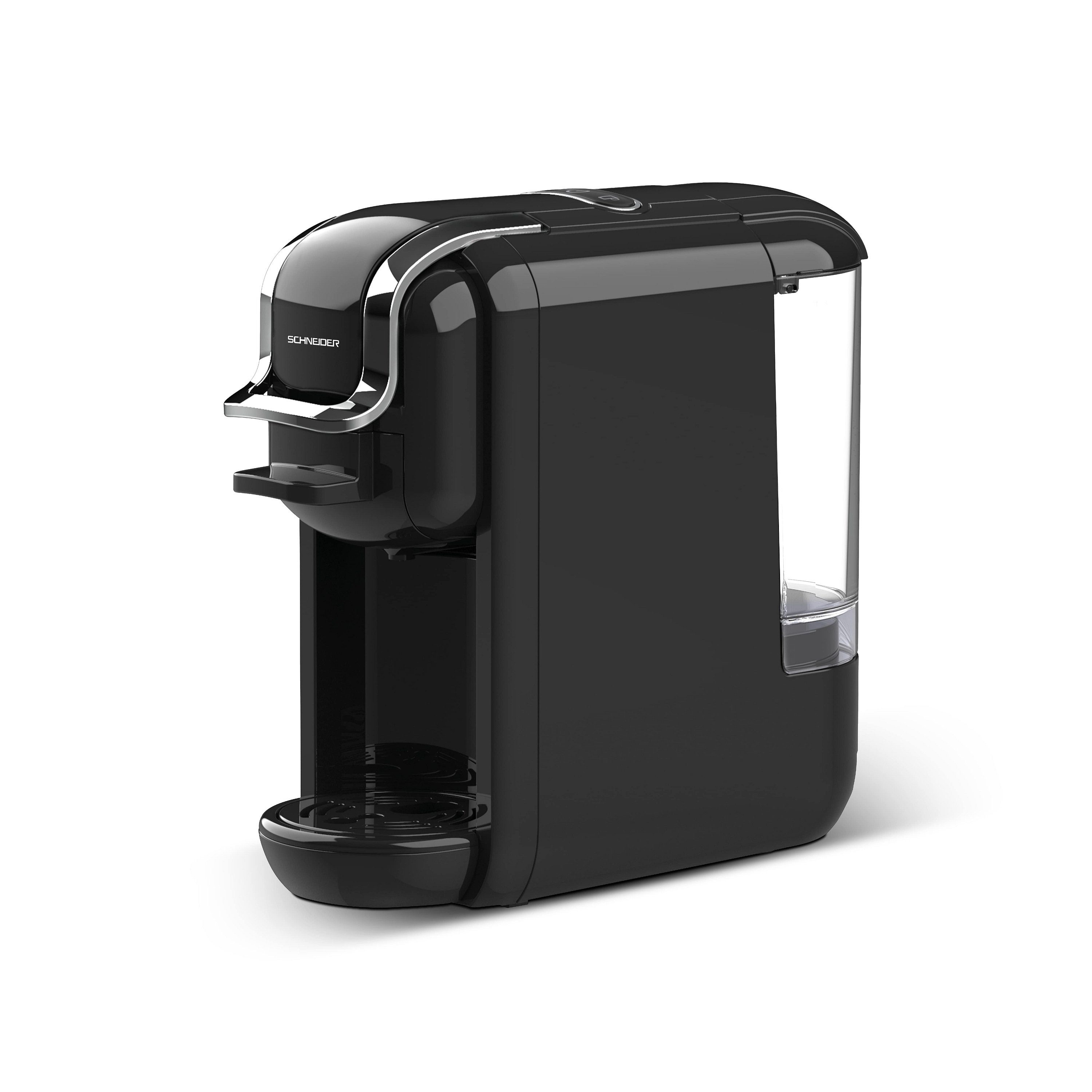 SCHNEIDER Kaffeepadmaschine 19 Bar Druck, Dolce-Gusto & gemahlenen Kaffee schwarz für Nespresso Pads Espresso