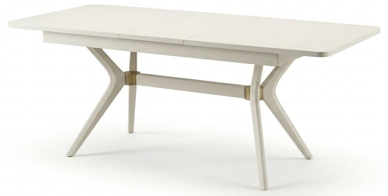 Xlmoebel Esstisch Ausziehbarer Esstisch Modern Weiß Holz Metall Großer Küchen (1-tlg)