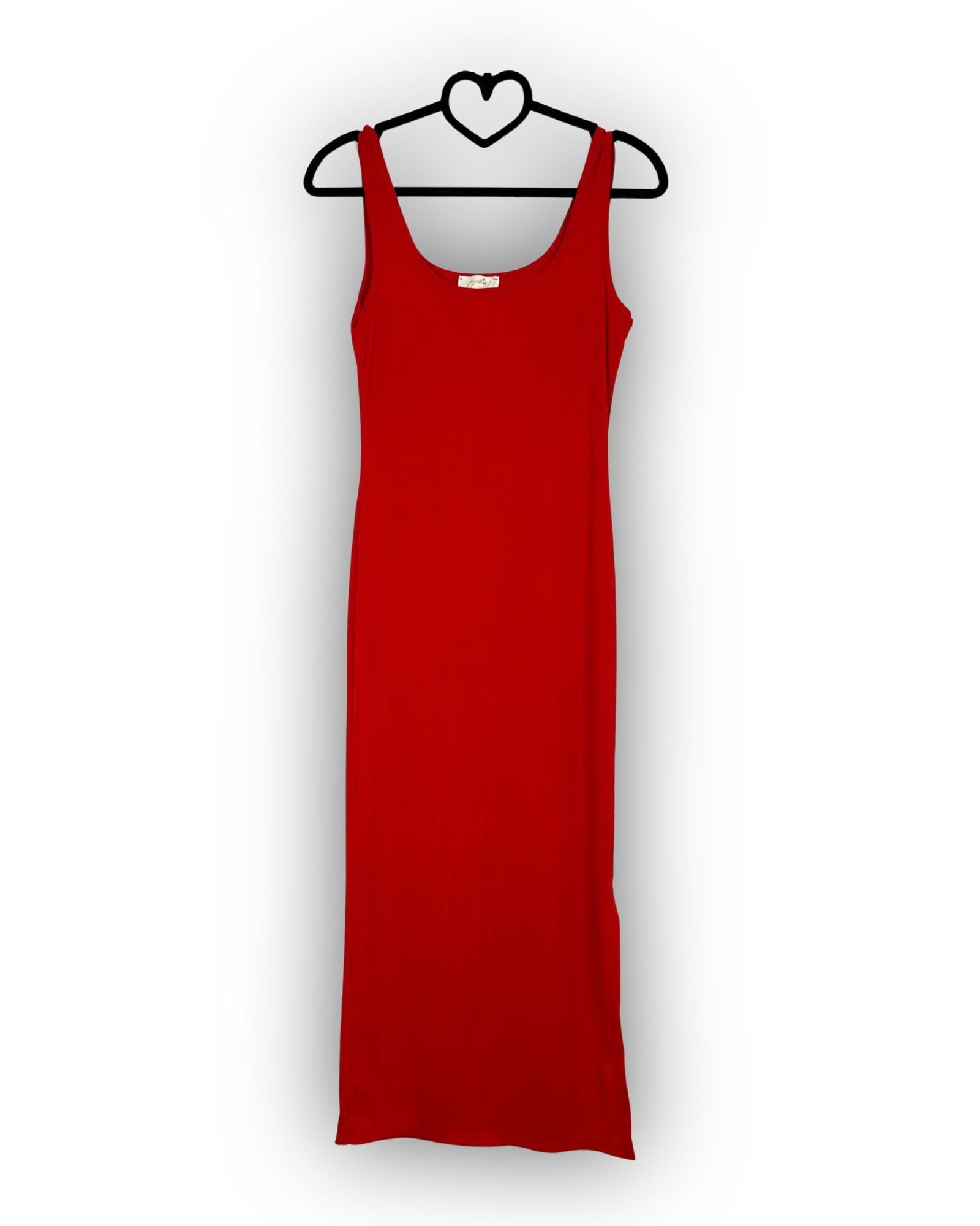 ITALY VIBES Midikleid HERMINIA - Rippkleid mit Schlitz - Kleid einfarbig - günstig online kaufen