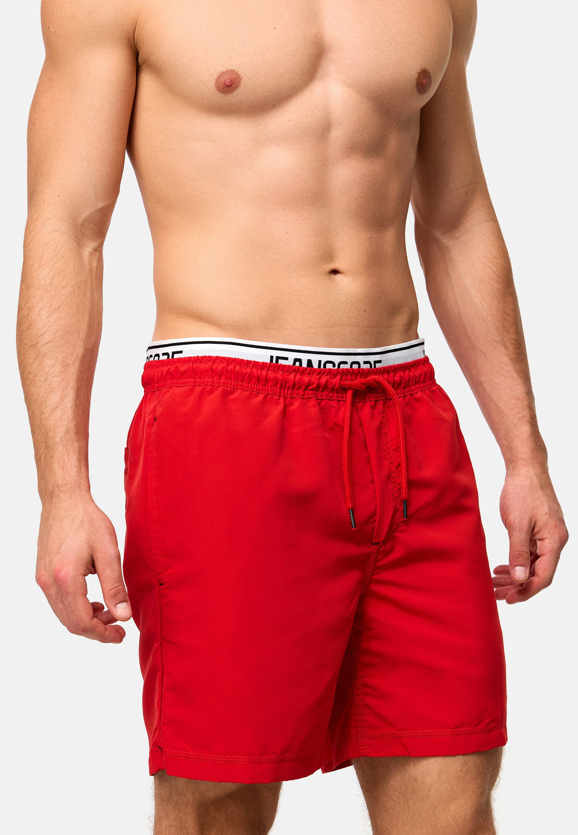 Indicode Badeshorts Herren Solomon Schwimmshorts mit elastischem Bund und Kordelzug