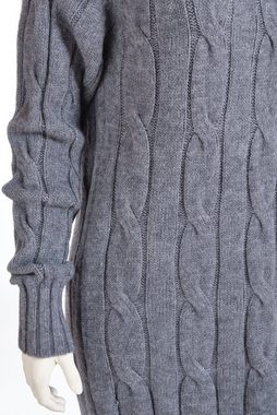 PEKIVESSA Strickkleid Kurzes Strickkleid mit Rollkragen Zopfmuster (Einzelartikel, 1-tlg) extralange Ärmel
