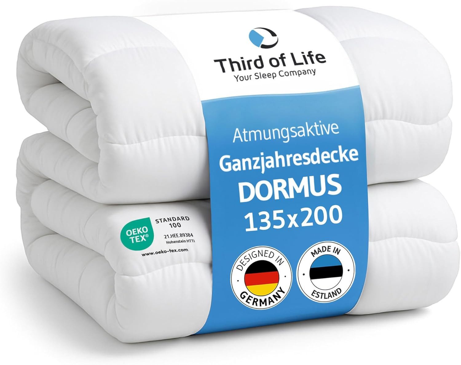 Third of Life Microfaserbettdecke DORMUS, Qualität aus Europa, Füllung: Microfaser, Bezug: Microfaser, atmungsaktiv, hypoallergen, waschbar bei 60 °C