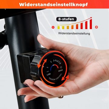 VIK Ellipsentrainer, Crosstrainer Ellipsentrainer mit LCD-Display und Geräteständer, tragbarer Ellipsentrainer für Heimübungen mit 8 Stufen Widerstand