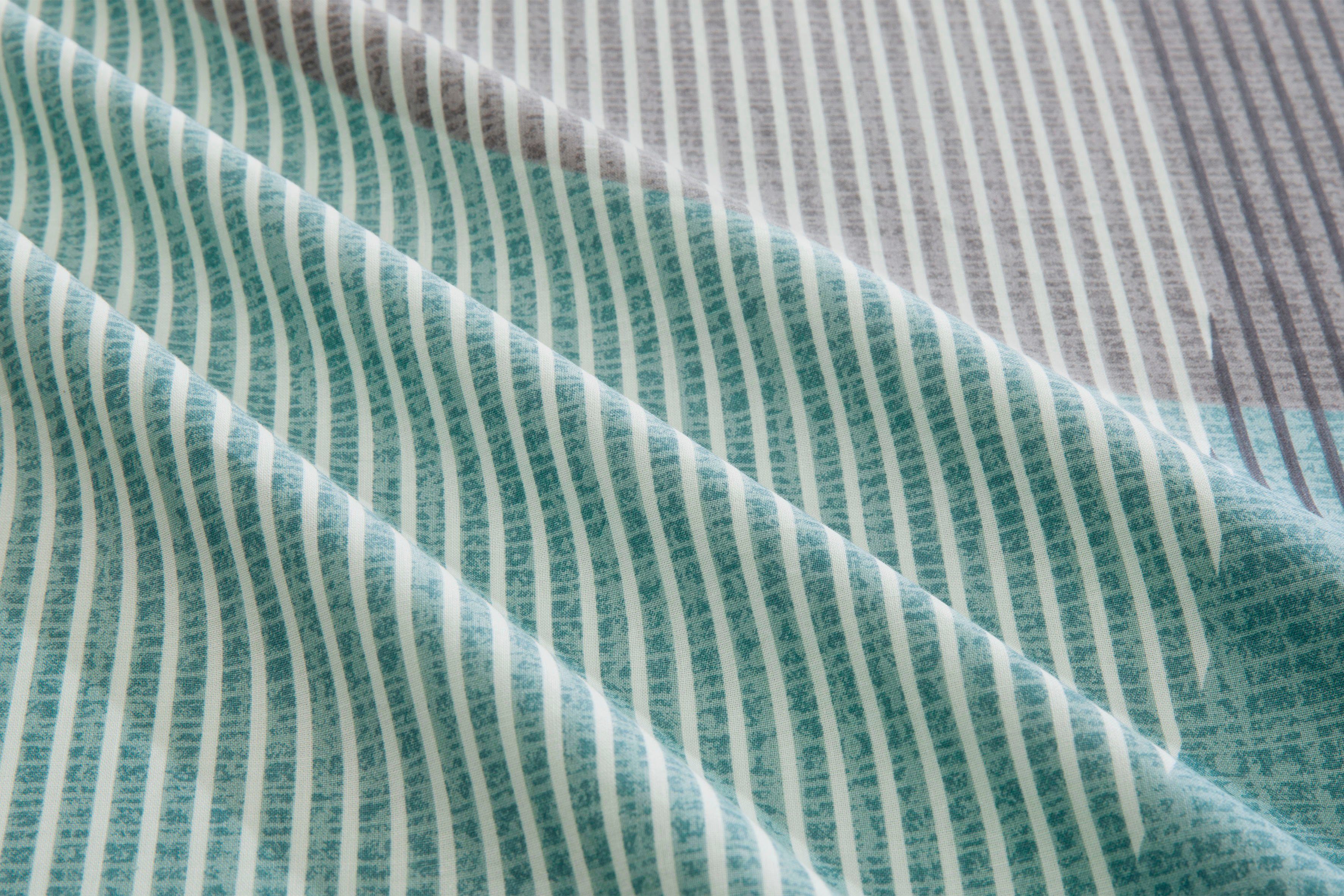 BIERBAUM Bettwäsche Carla in Gr. 135x200 oder 155x220 cm, Feinbiber, 2 teilig, Bettwäsche aus Baumwolle, geometrische Bettwäsche mit Reißverschluss