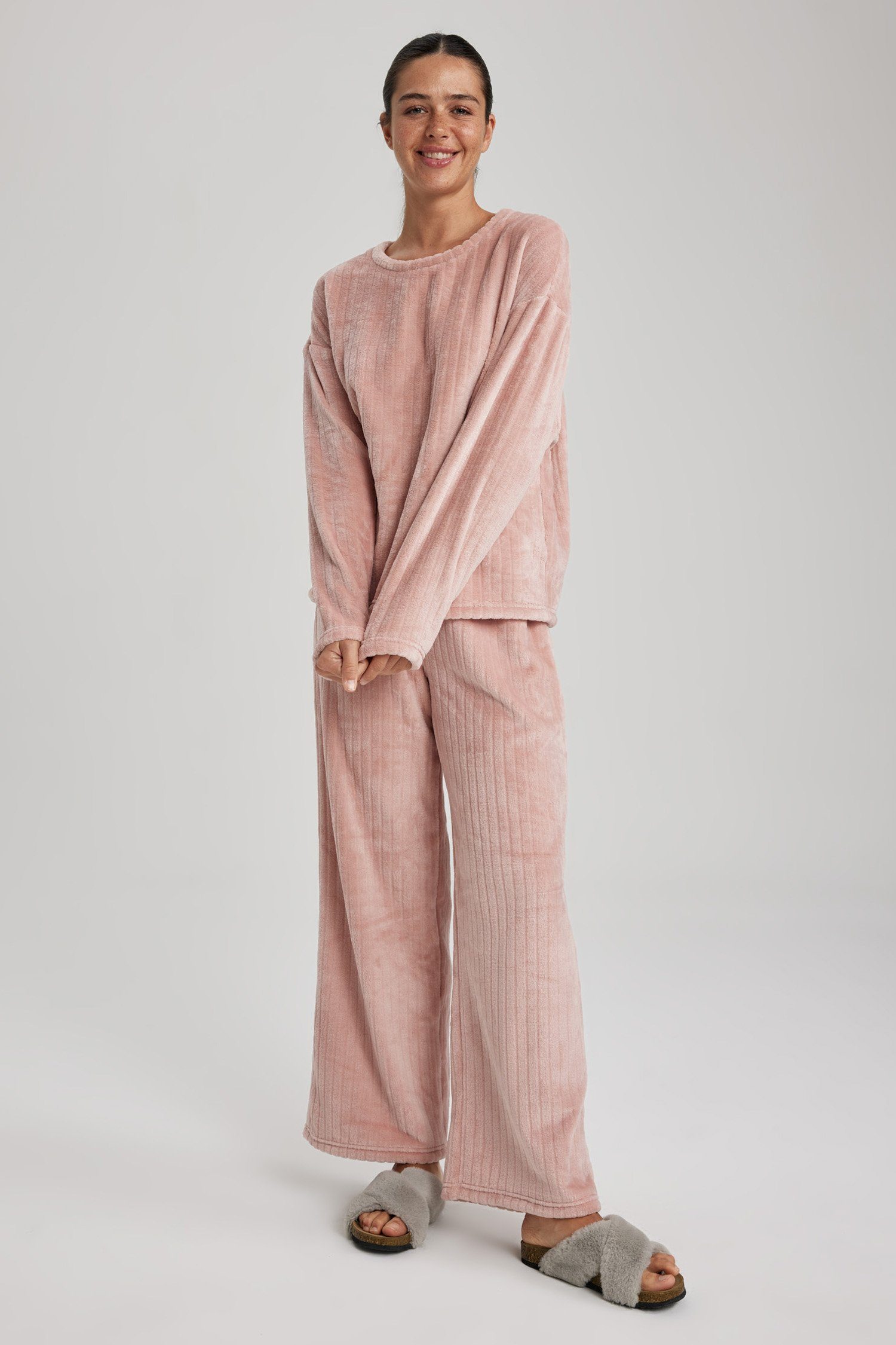 DeFacto Pyjama Damen Pyjama (Set, (2 tlg) REGULAR tlg) 2 FIT