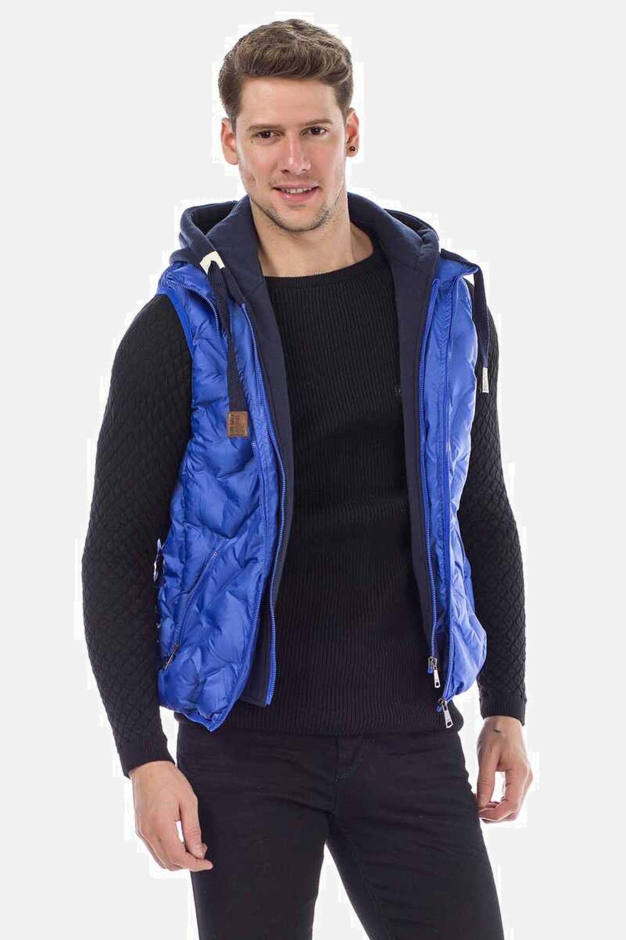 Cipo & Baxx Steppweste Weste (1-tlg) mit Sweatkapuze, CM-151