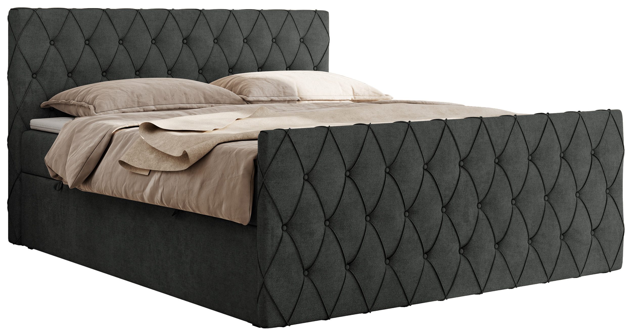 MKS MÖBEL Boxspringbett MIREN DUO (Set, Packung, Kopfteil, Topper T25/Visco günstig online kaufen