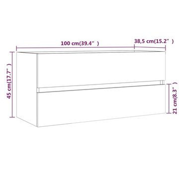 vidaXL Badezimmer-Set Waschbeckenunterschrank Eiche-Optik 100x38,5x45cm Holzwerkstoff, (1-St)