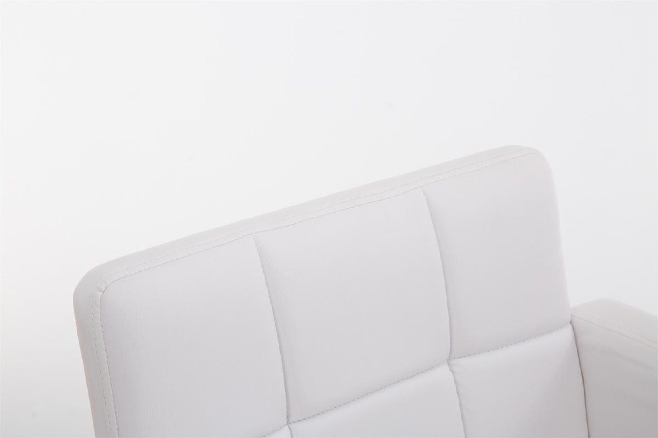 TPFLiving Barhocker Los (mit Rückenlehne - höhenverstellbar 360° für Küche), Gestell: - chrom Metall & drehbar Weiß Sitzfläche: Theke Hocker - hoher - Kunstleder Angeles