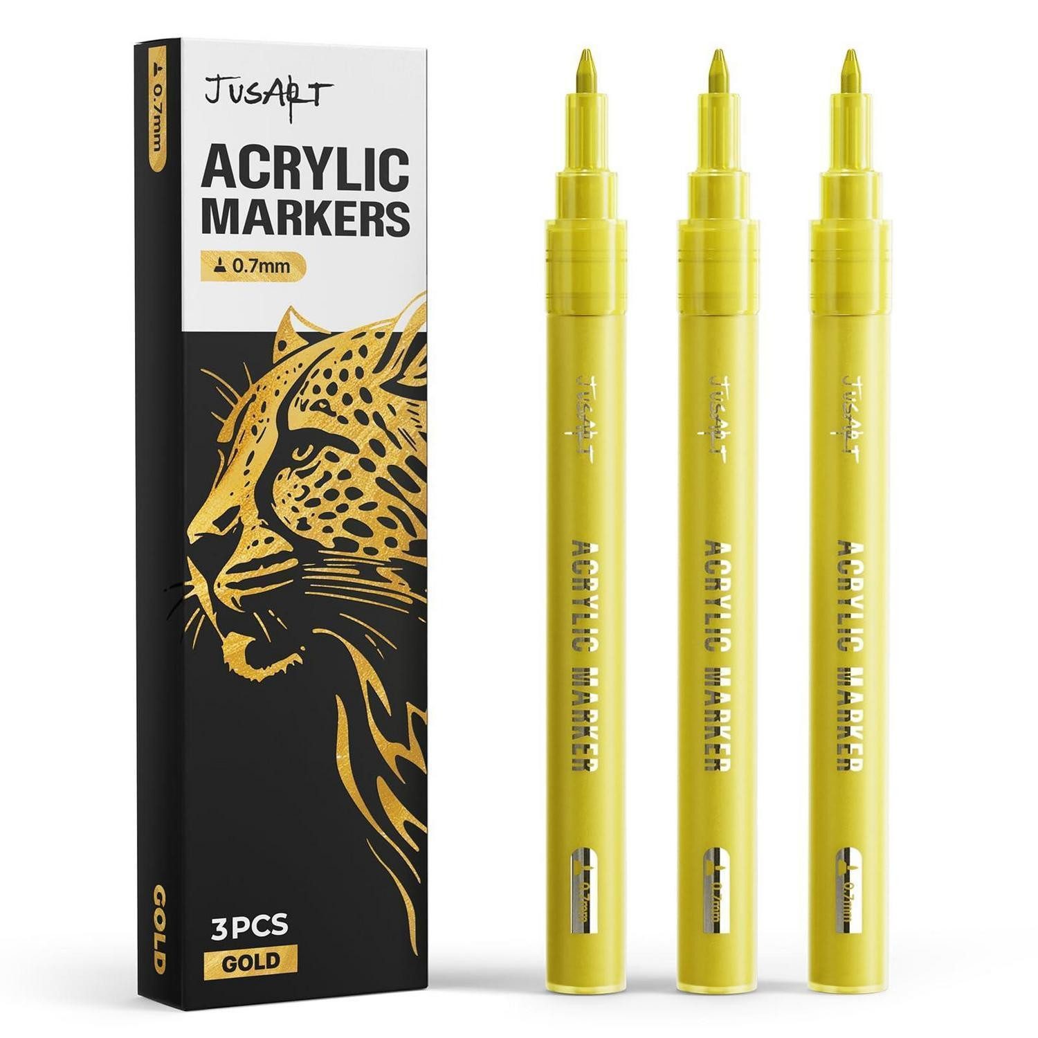 LuxusKollektion Permanentmarker Acrylmarker Gold 3er-Pack 0.7mm Fein Spitze