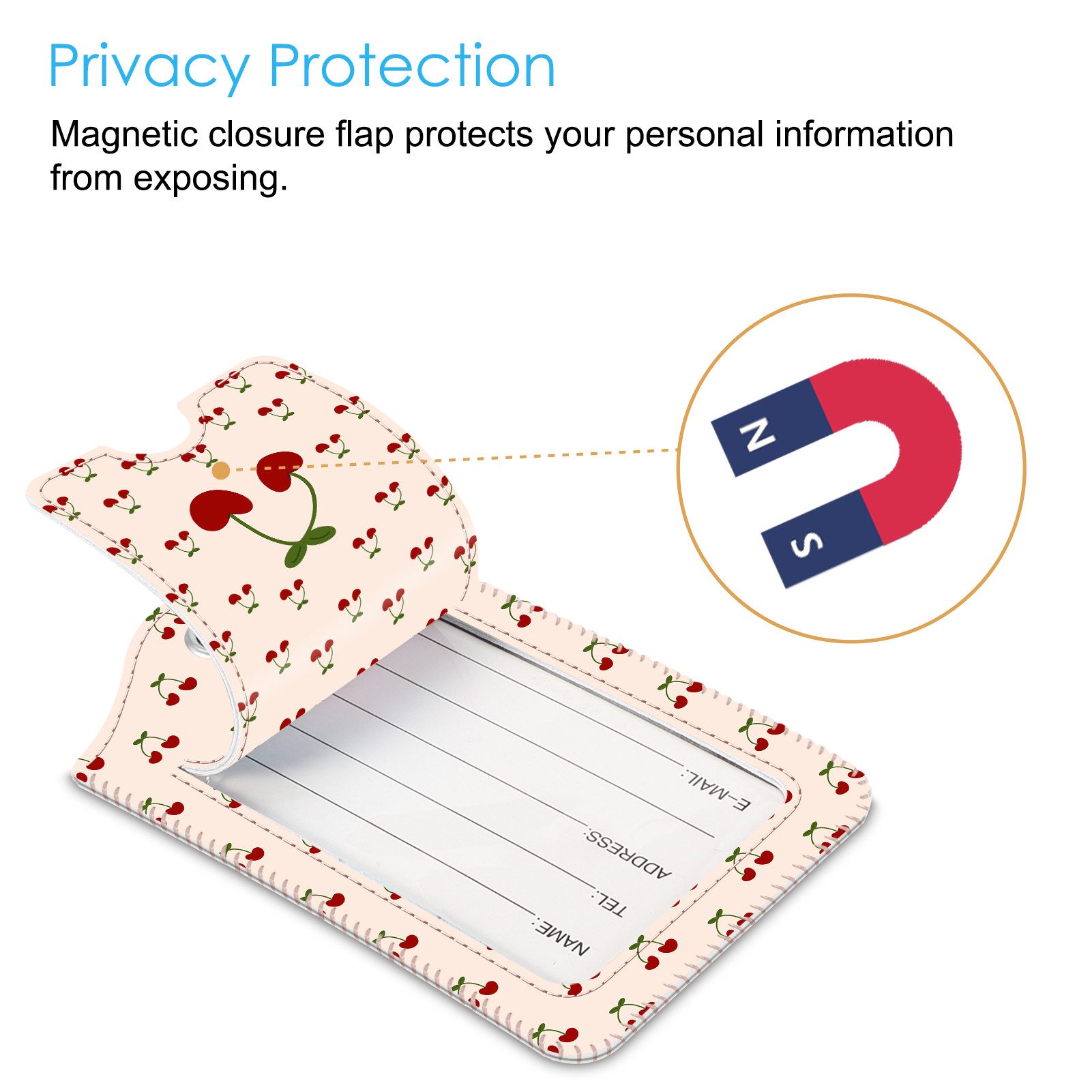 Fintie Gepäckanhänger Kofferanhänger mit Adressschild, Kunstleder Gepäckanh günstig online kaufen