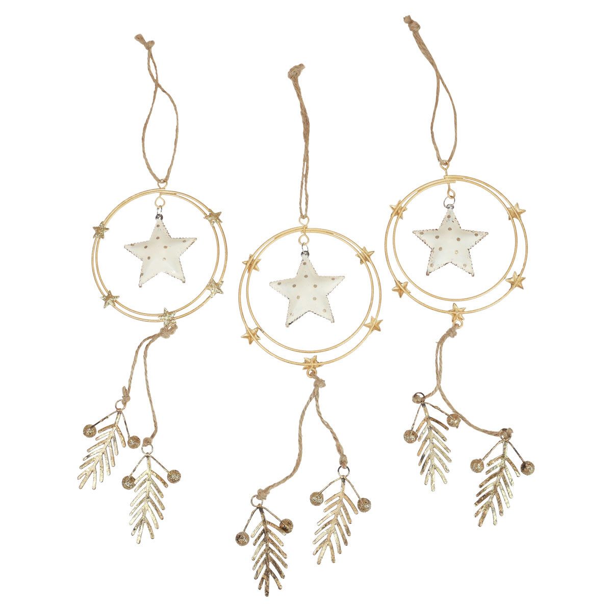 Viana Christbaumschmuck Hängedeko Weihnachten Christbaumschmuck Stern 38cm 3 Stk gold, 3 Stück