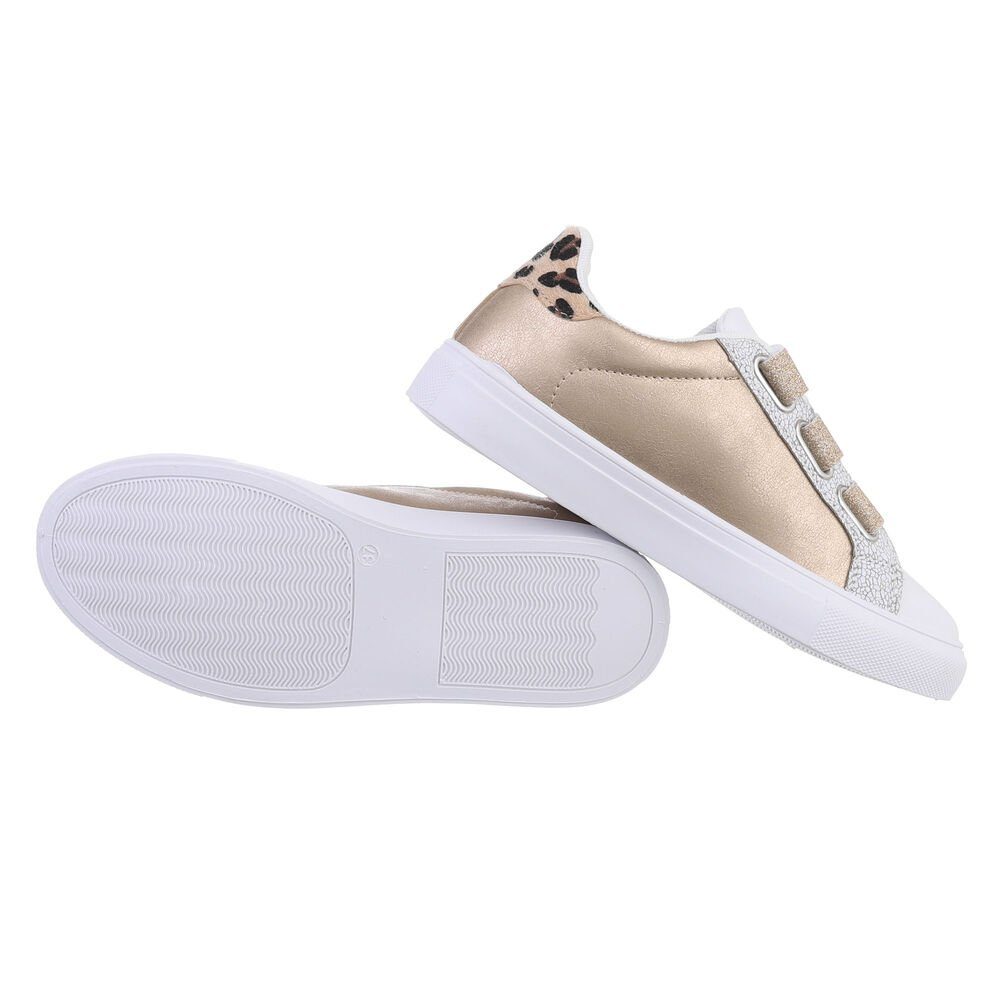 Ital-Design Damen Low-Top Freizeit Sneaker (82095934) Flach Sneakers Low in Gold