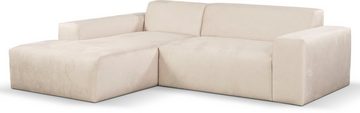 WERK2 Ecksofa Zeus L-Form, Curvy Trend Ecksofa mit urbaner Optik in weichem Cord