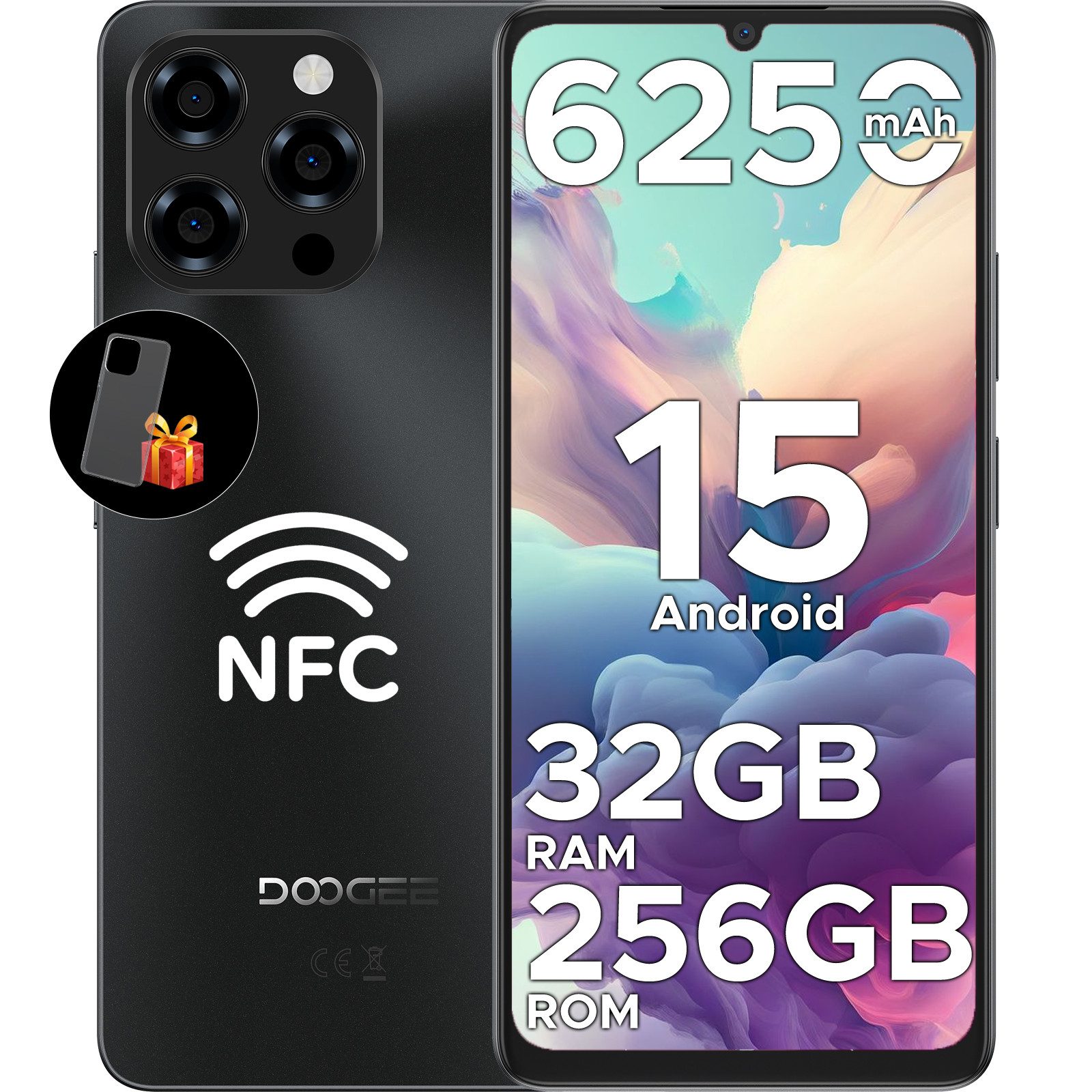 DOOGEE NOTE 58 PRO Android 15, 256GB Octa Core 6.75" HD+ 90Hz Ohne Vertrag Smartphone (6.75 Zoll, 256 GB Speicherplatz, 16 MP Kamera, 6250mAh Akku, 16MP+8MP Kamera, Dual SIM, NFC, Fingerabdruck)
