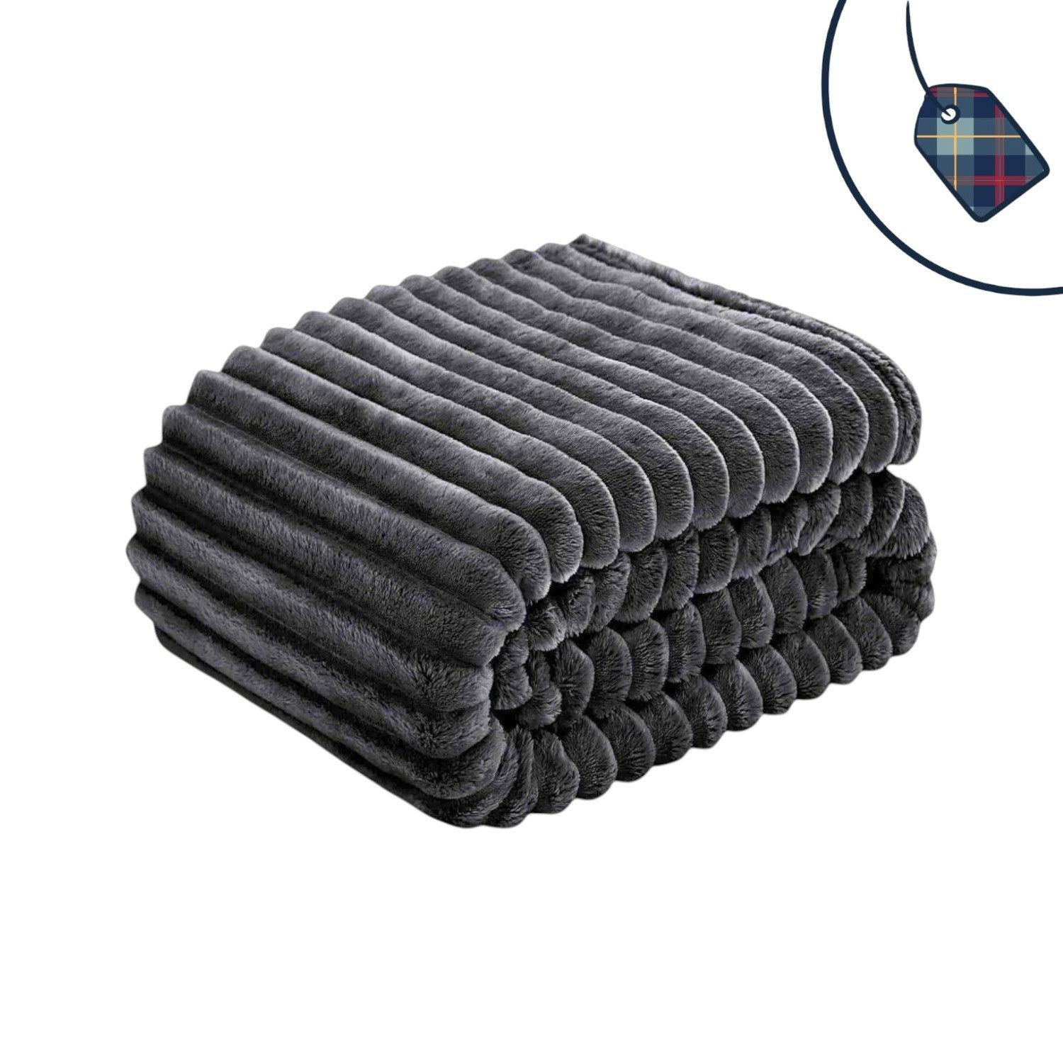 Wohndecke Premium Kuscheldecke in Cord Optik » Wohndecke 150 x 200 cm, VewoTex, Tagesdecke » dicke Wohndecke 450 gsm