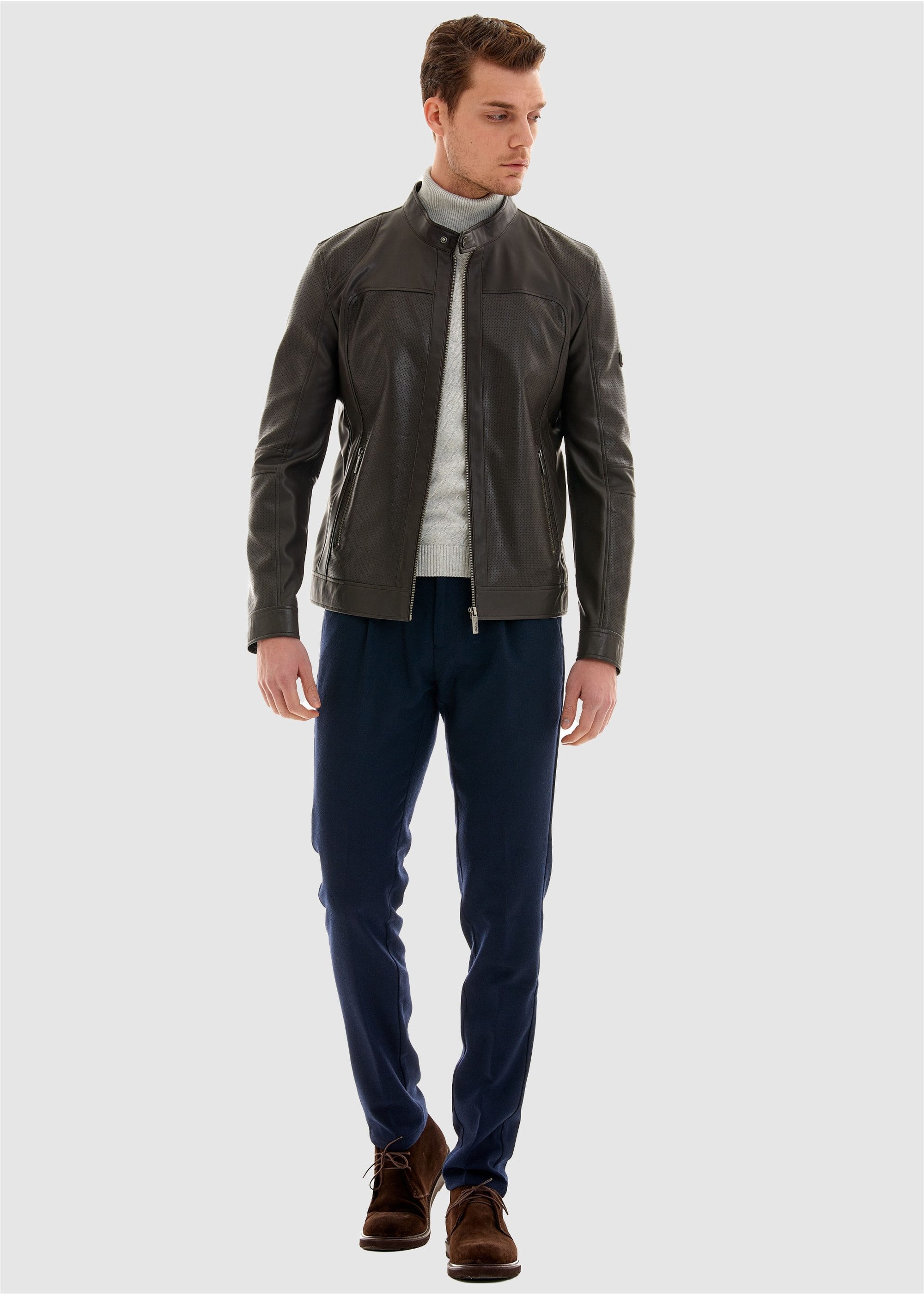 Pierre Cardin Lederimitatjacke im modischen Leder-Look