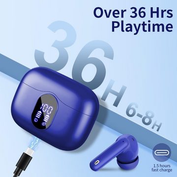 Btootos Bluetooth 5.3 Sport 4 Mikrofon LED-Anzeige HiFi Stereo wireless In-Ear-Kopfhörer (Kristallklare Anrufe, kabellos, Bluetooth, mit 40 std Spielzeit ENC Lärmreduzierung Ohrhörer für Arbeit & Studium)